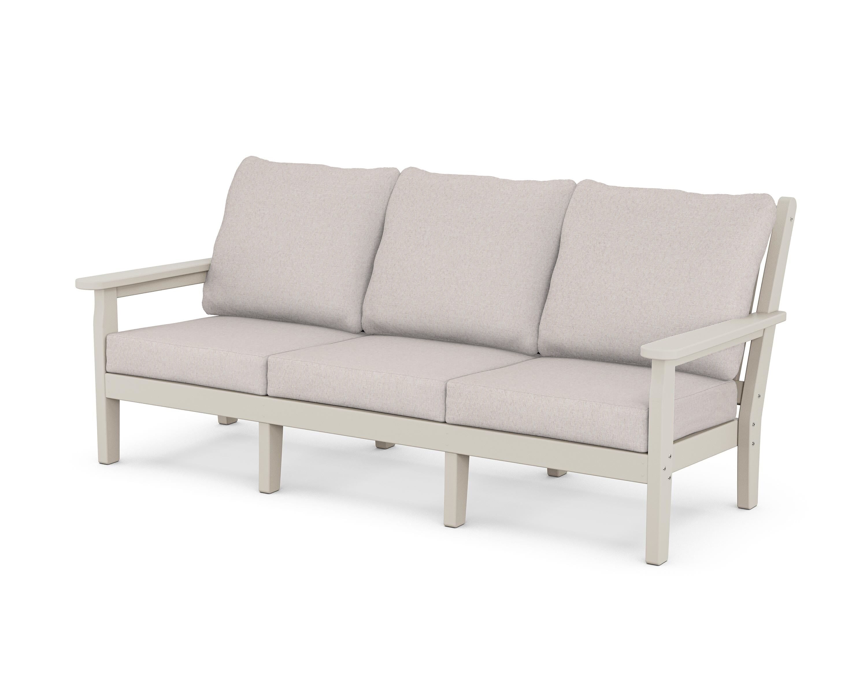 POLYWOOD® Chippendale Deep Seating Sofa in Sand / Dune Burlap