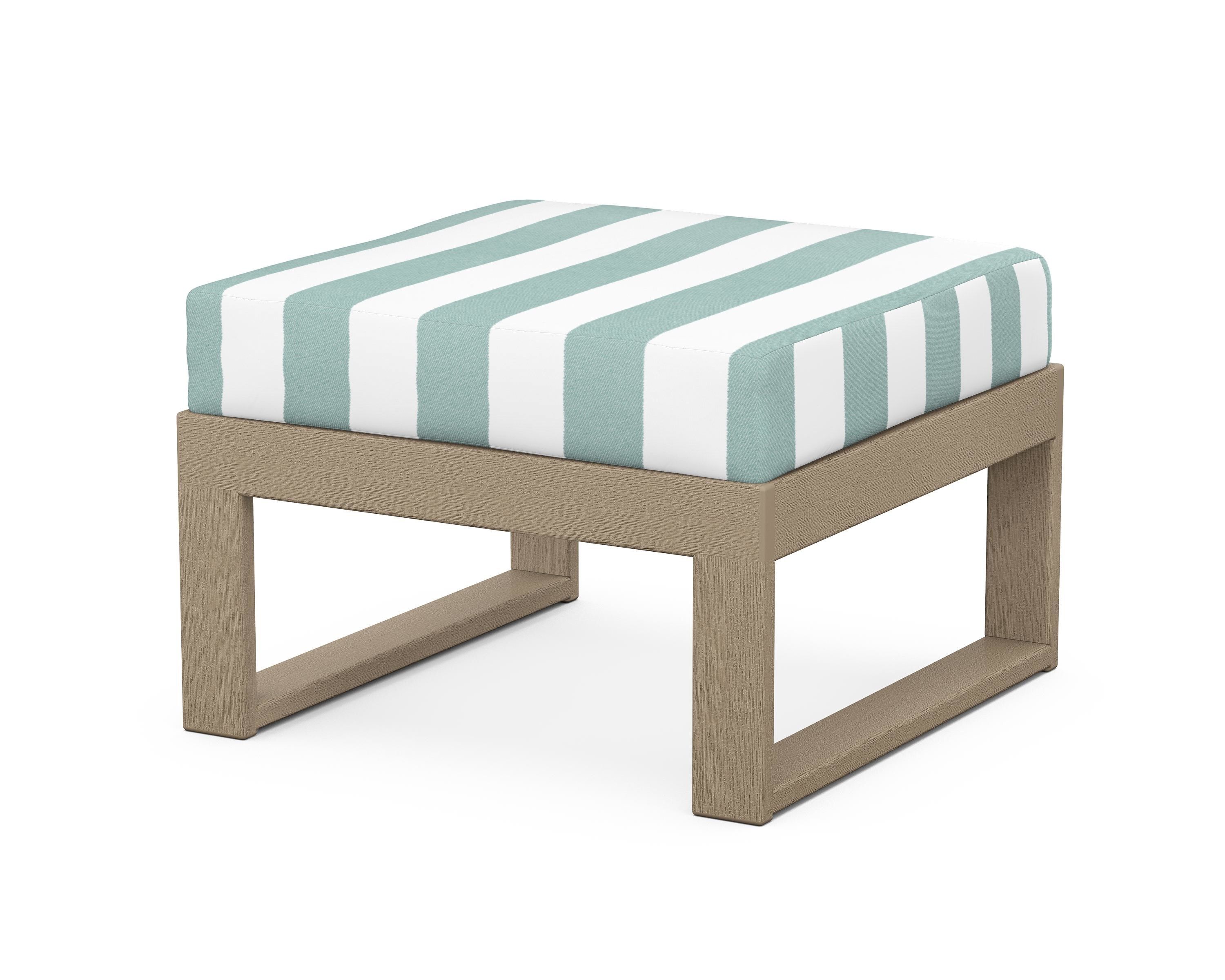 Unbranded Modular Ottoman - Modern in Vintage Sahara / Cabana Stripe Glacier Spa