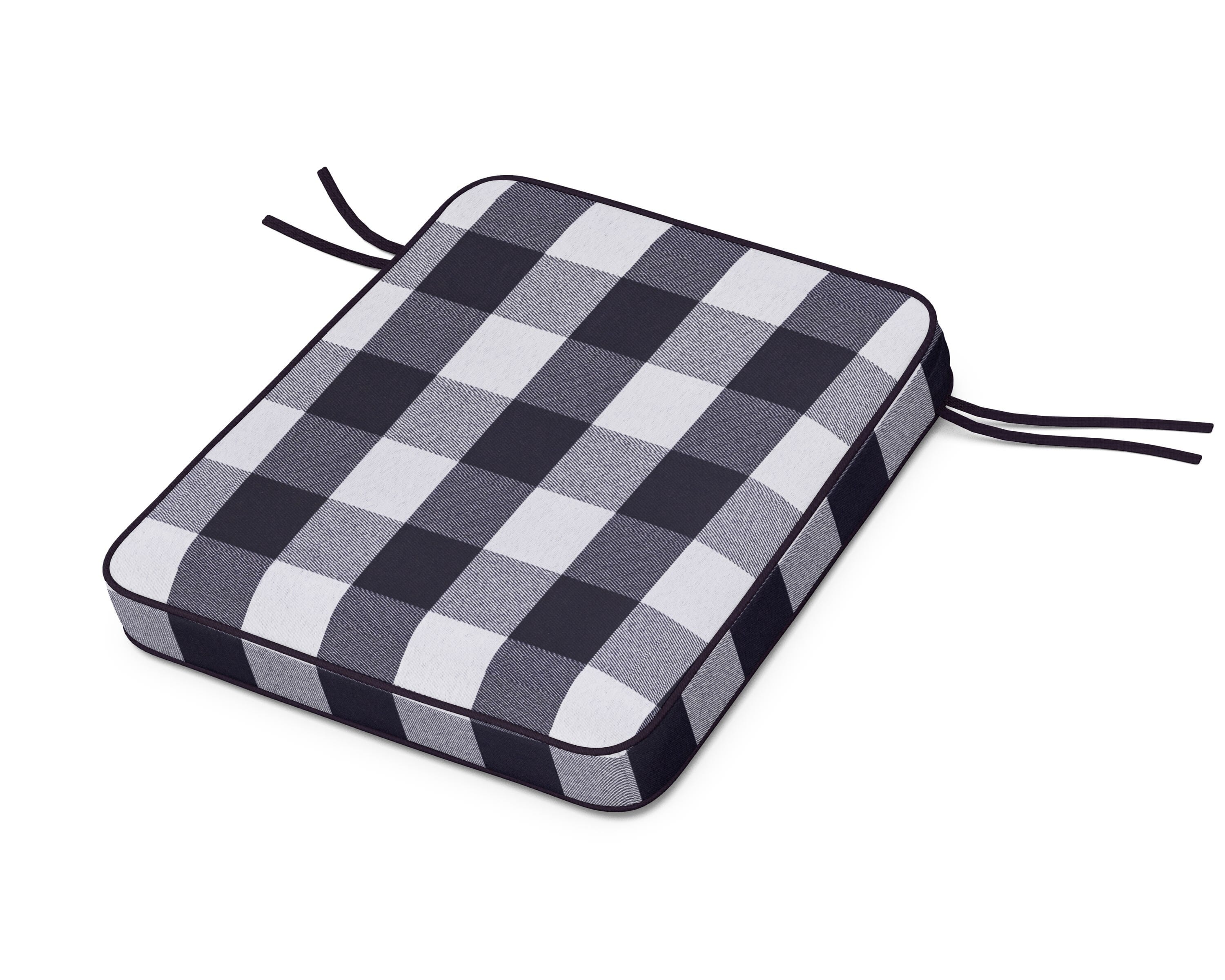 Martha Stewart by POLYWOOD® Chinoiserie Rocker Seat Cushion in Buffalo Plaid Navy