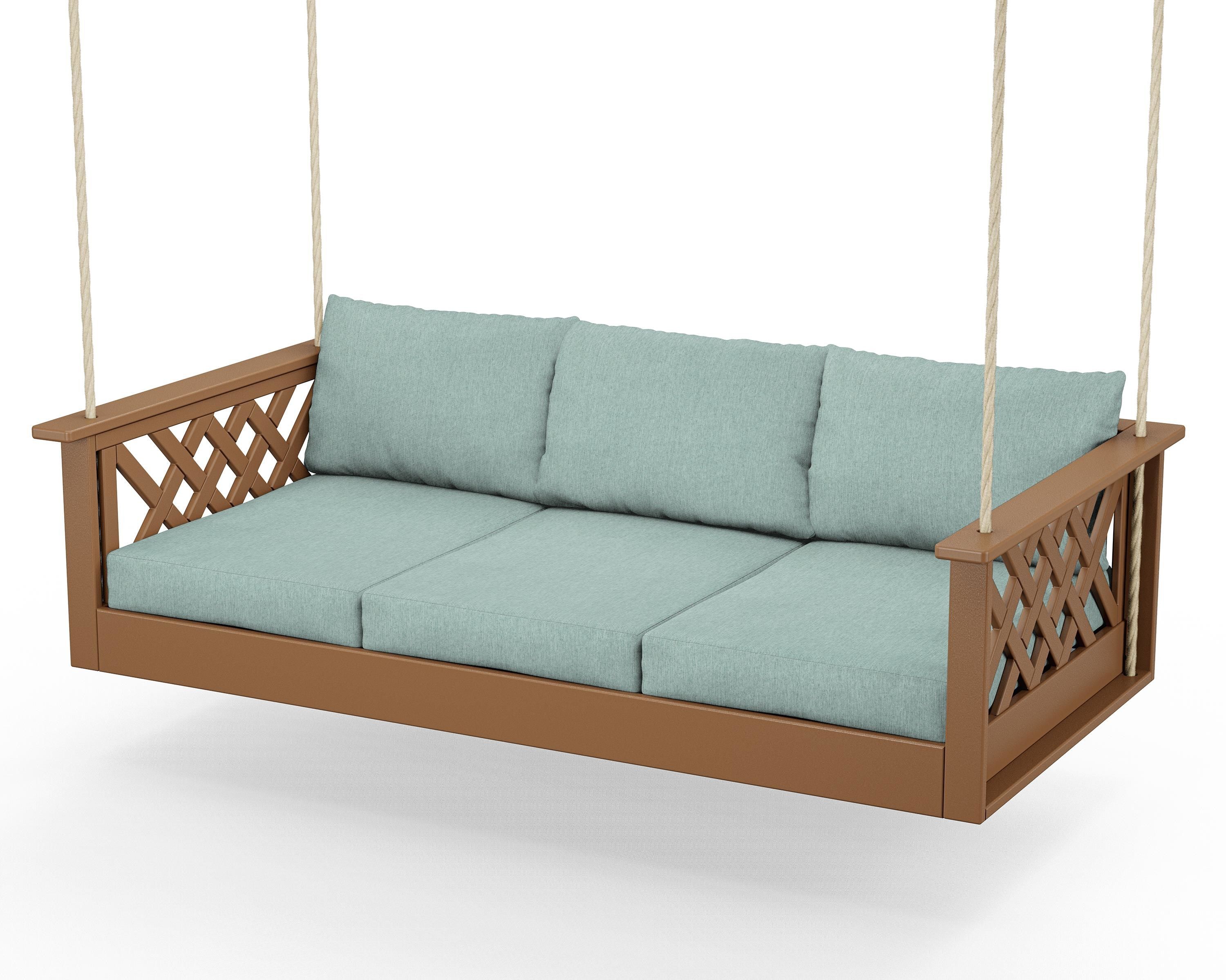 Country Living Wovendale Daybed Swing in Teak / Glacier Spa