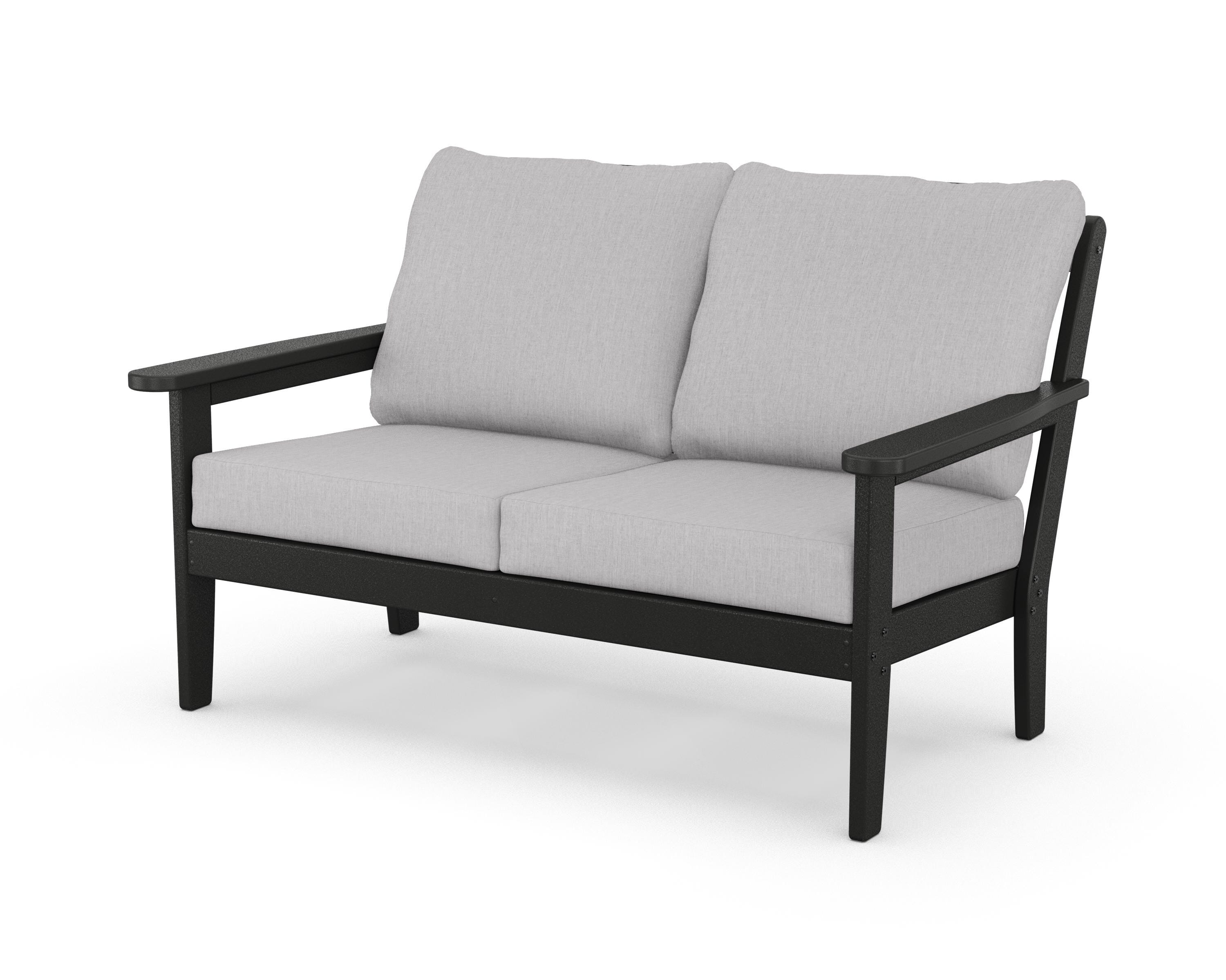 Country Living Cottage Deep Seating Loveseat in Black / Granite