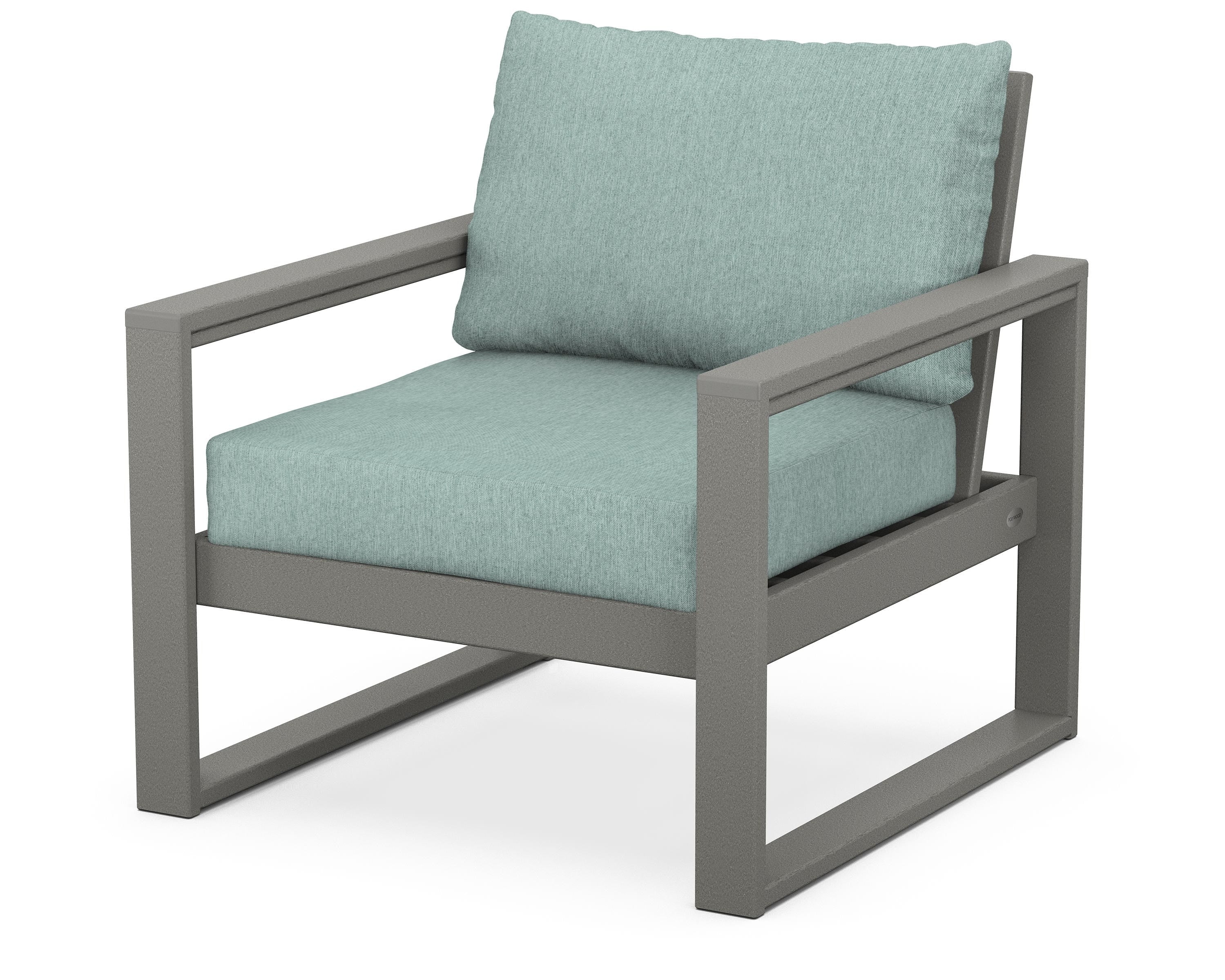 POLYWOOD® EDGE Club Chair in Slate Grey / Glacier Spa