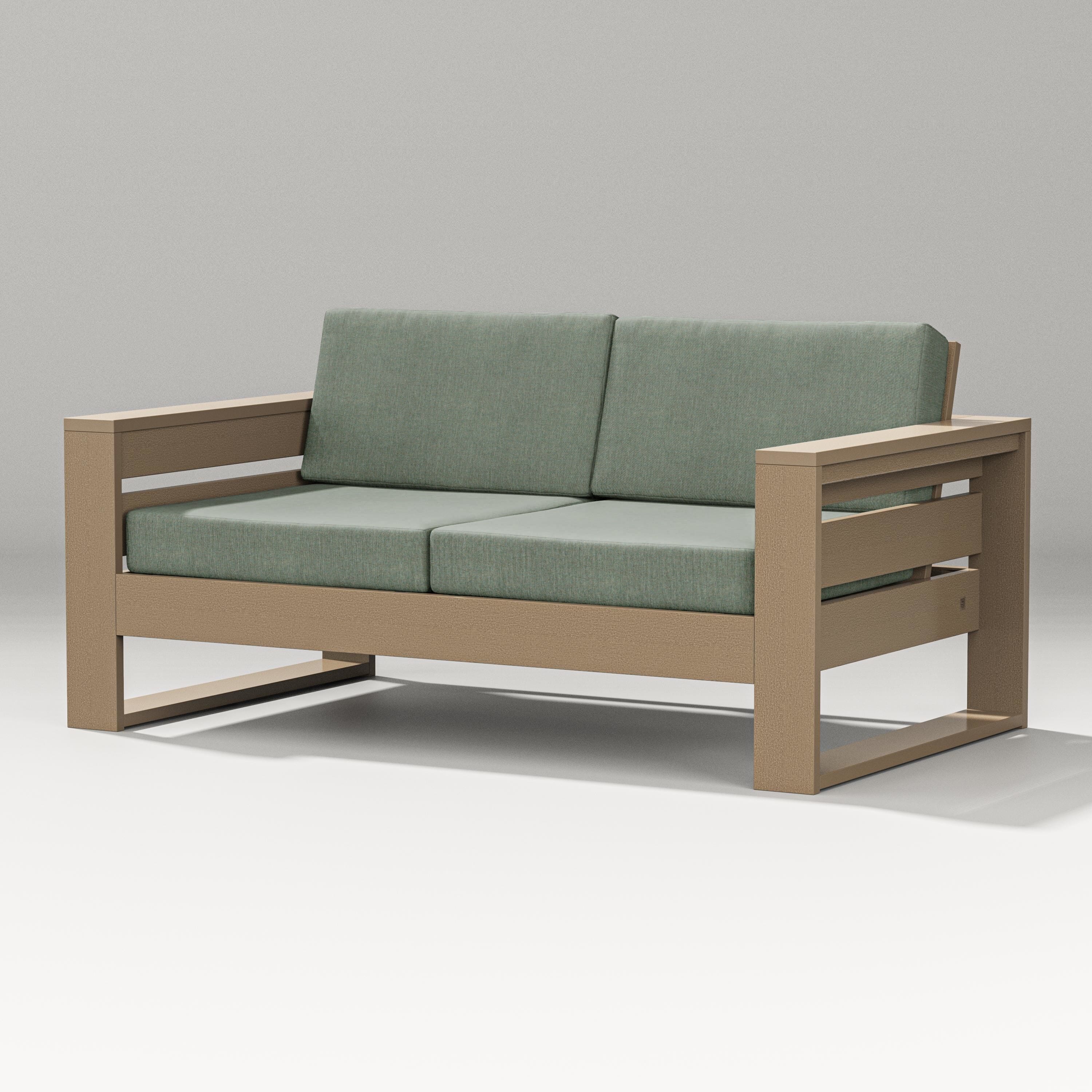 PW Designer Series Latitude Loveseat in Vintage Sahara / Cast Sage