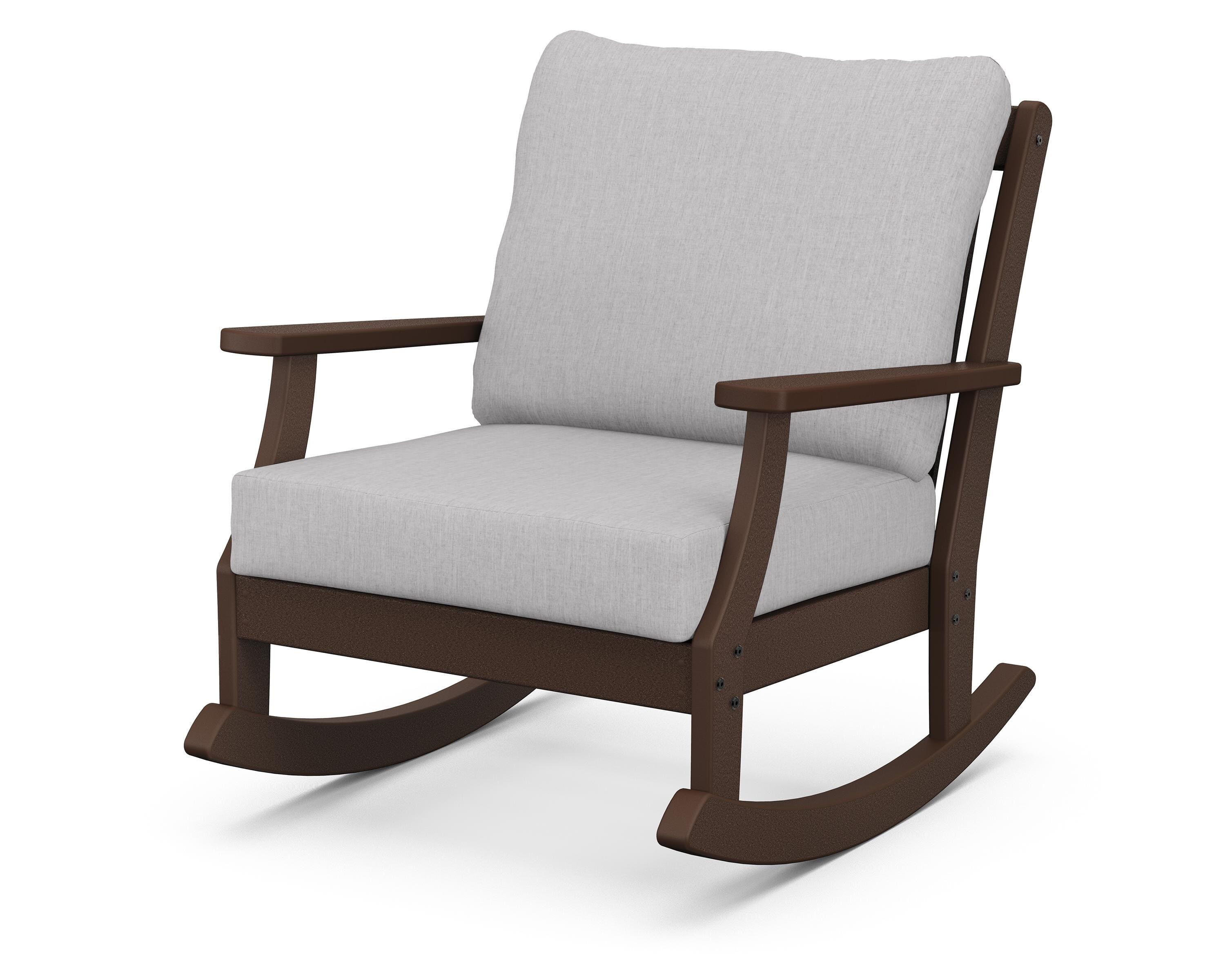 POLYWOOD® Braxton Deep Seating Rocking Chair in Mahogany / Granite