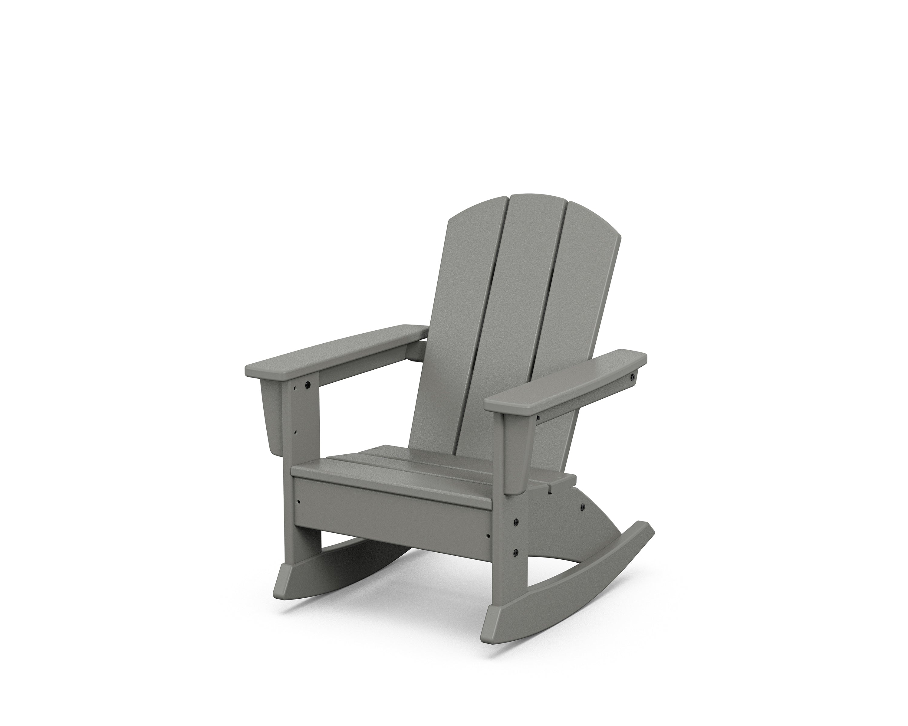 POLYWOOD® Kids Nautical Adirondack Rocking Chair in Slate Grey