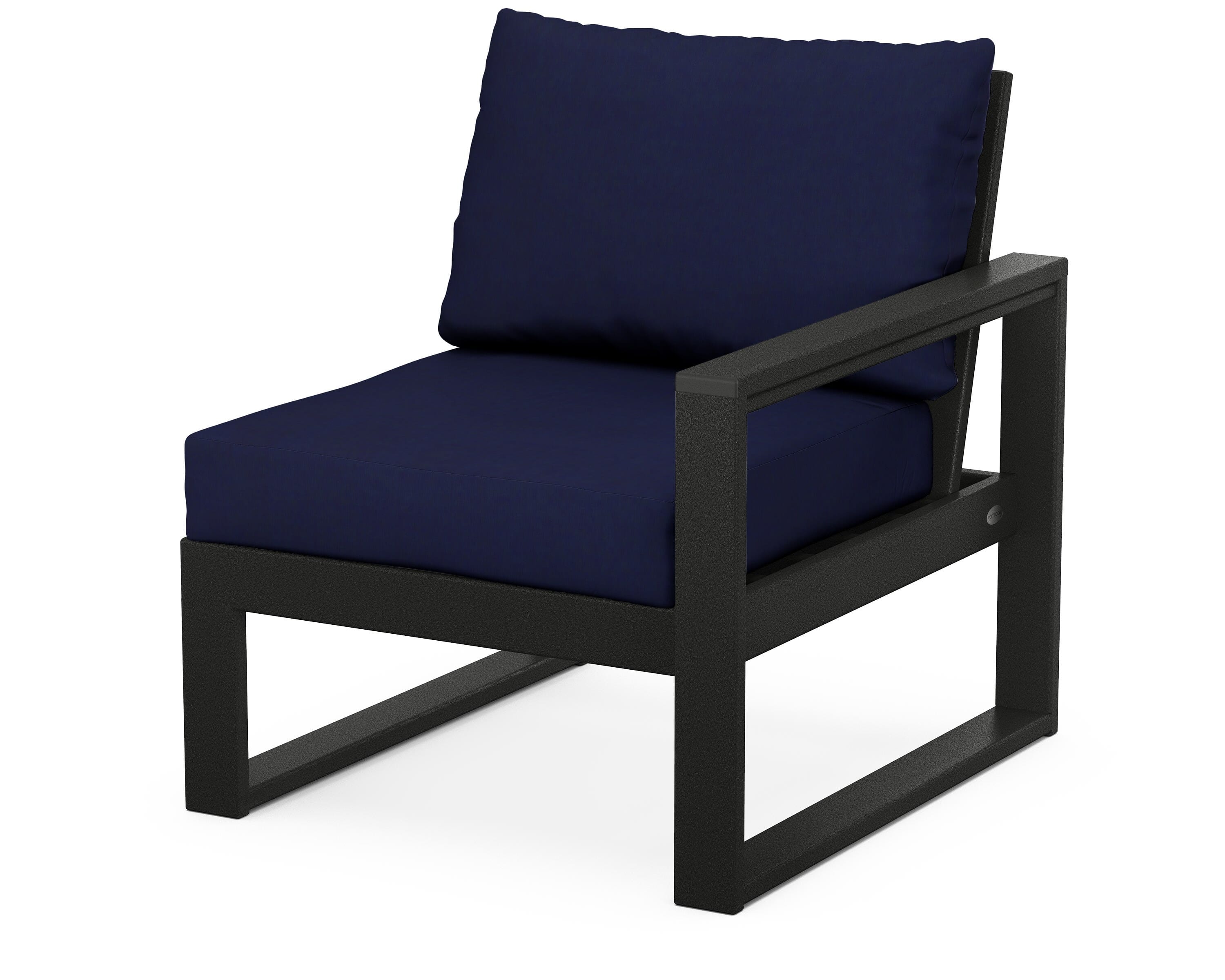 POLYWOOD® EDGE Modular Right Arm Chair in Black / Navy
