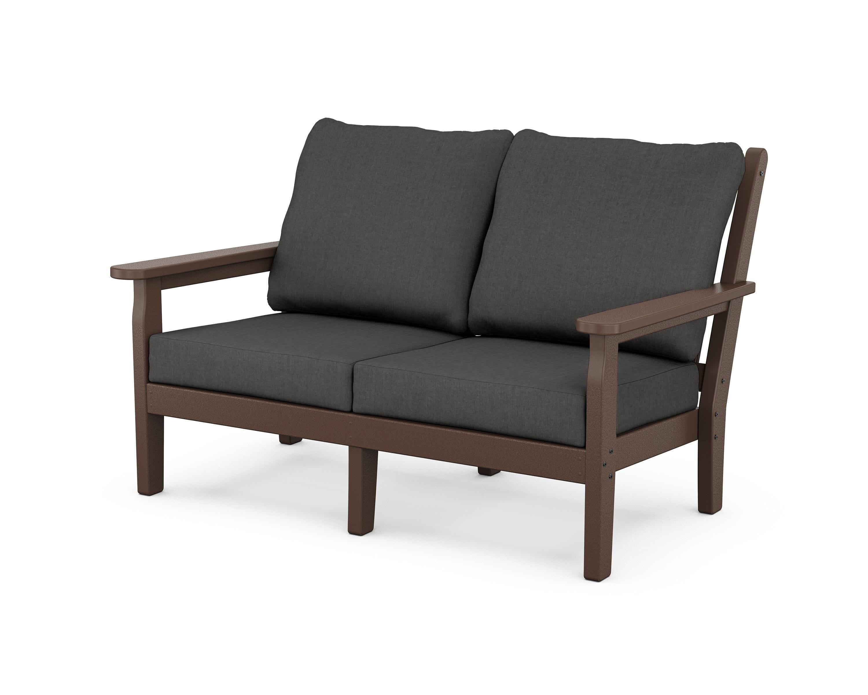 POLYWOOD® Chippendale Deep Seating Loveseat in Mahogany / Spectrum Carbon