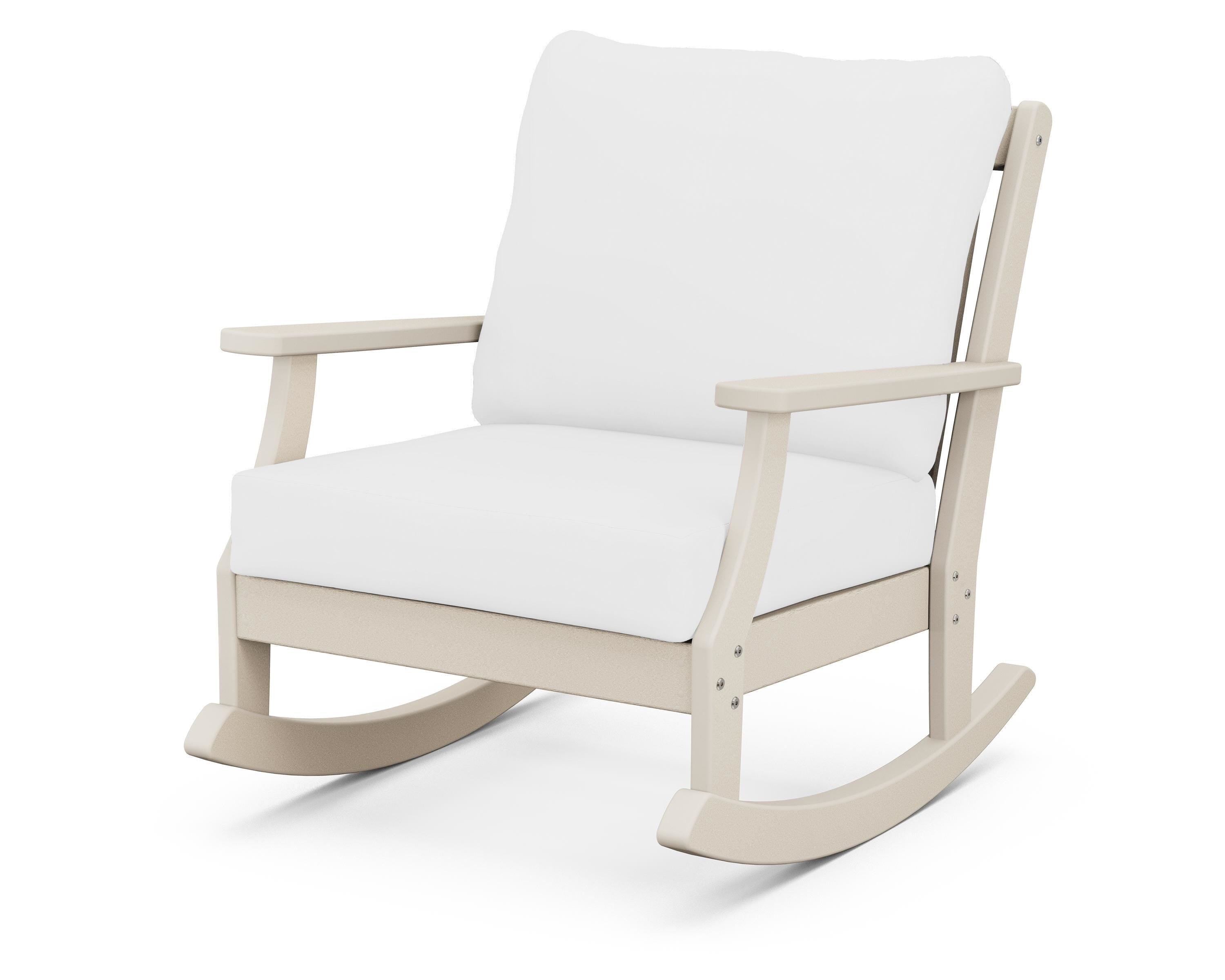 POLYWOOD® Braxton Deep Seating Rocking Chair in Sand / Natural