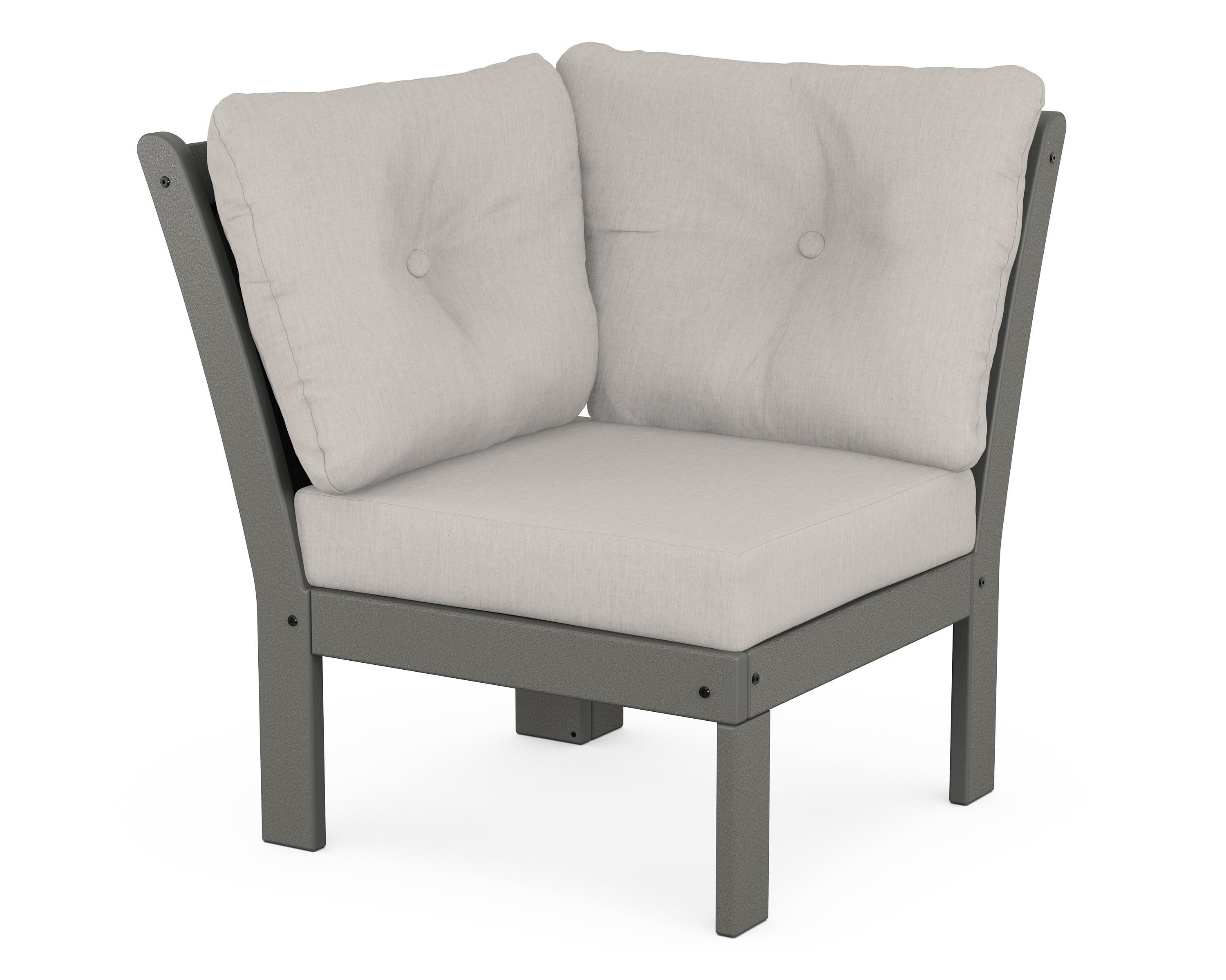 POLYWOOD® Vineyard Modular Corner Chair in Slate Grey / Cast Ash