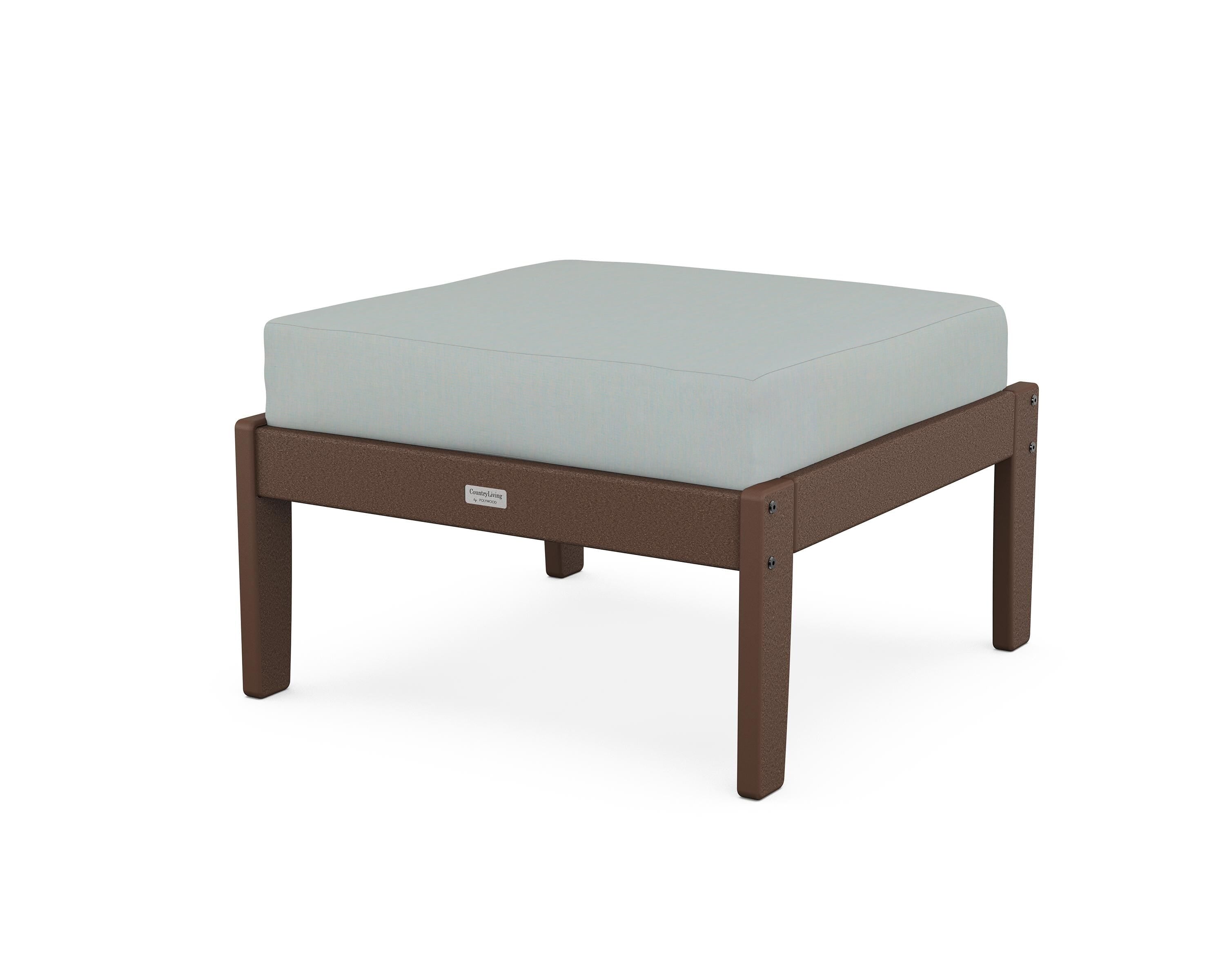 Country Living Cottage Deep Seating Ottoman in Mahogany / Spa
