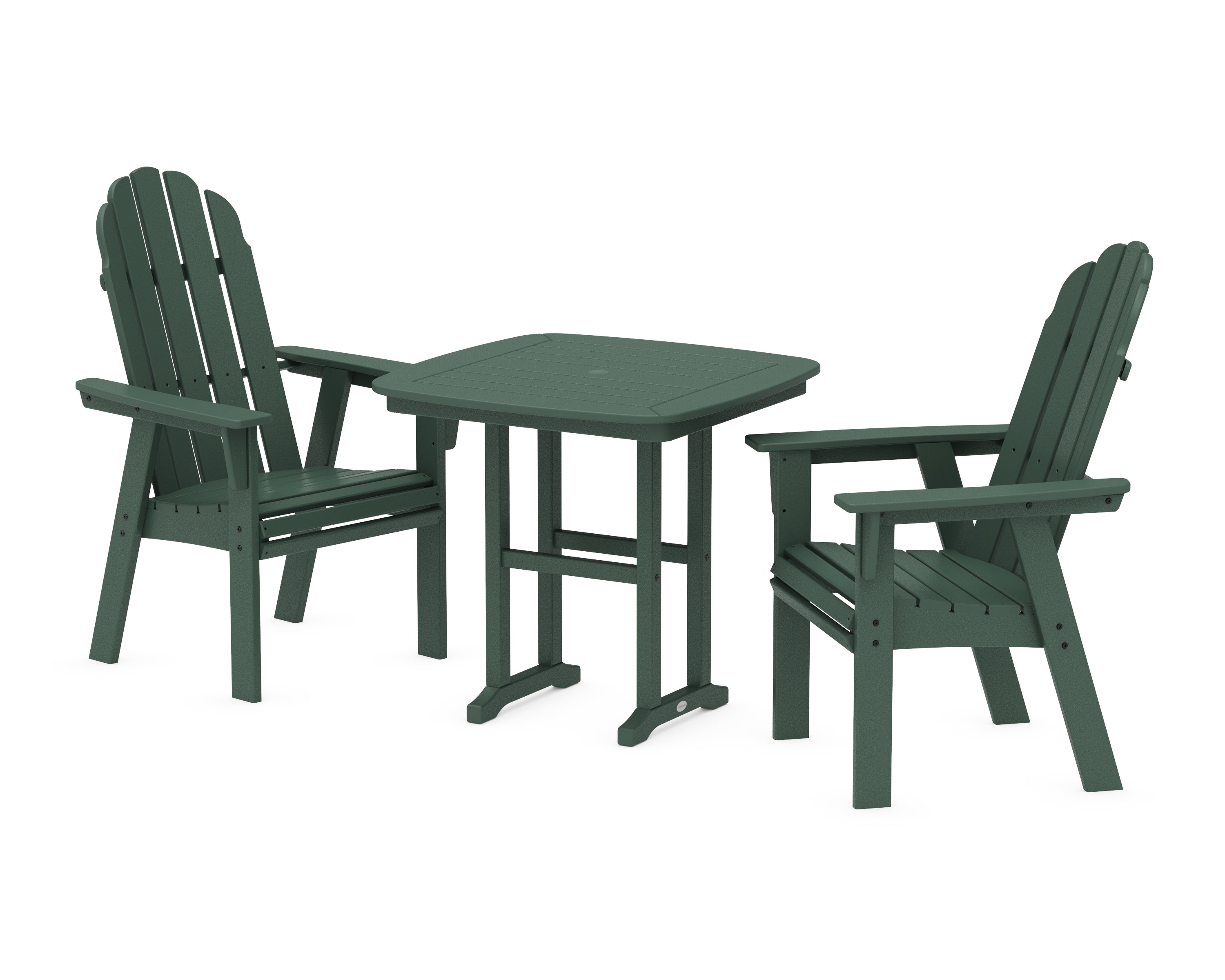 POLYWOOD® Vineyard Adirondack 3-Piece Dining Set in Green