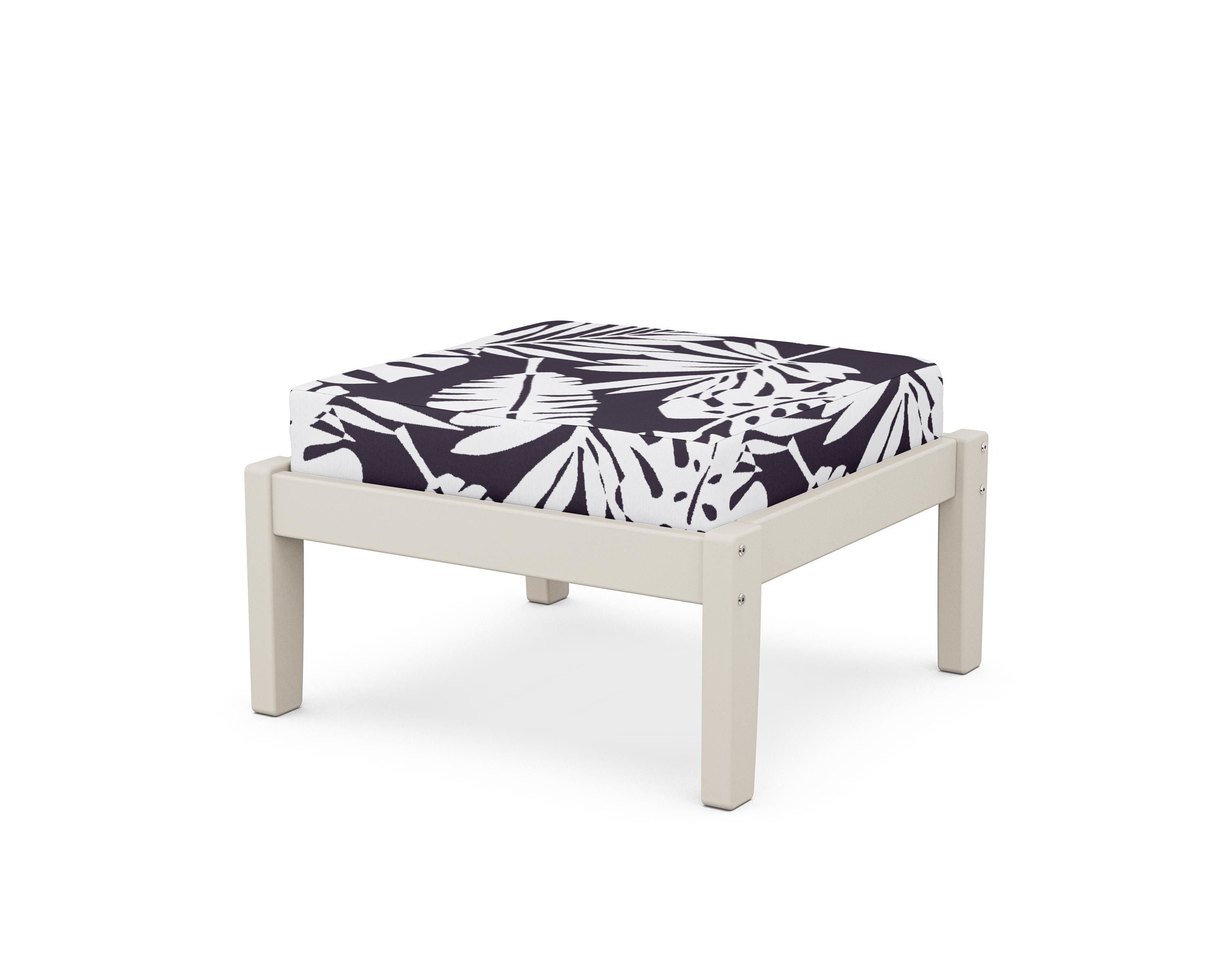 Unbranded Deep Seating Ottoman in Sand / Leaf Navy