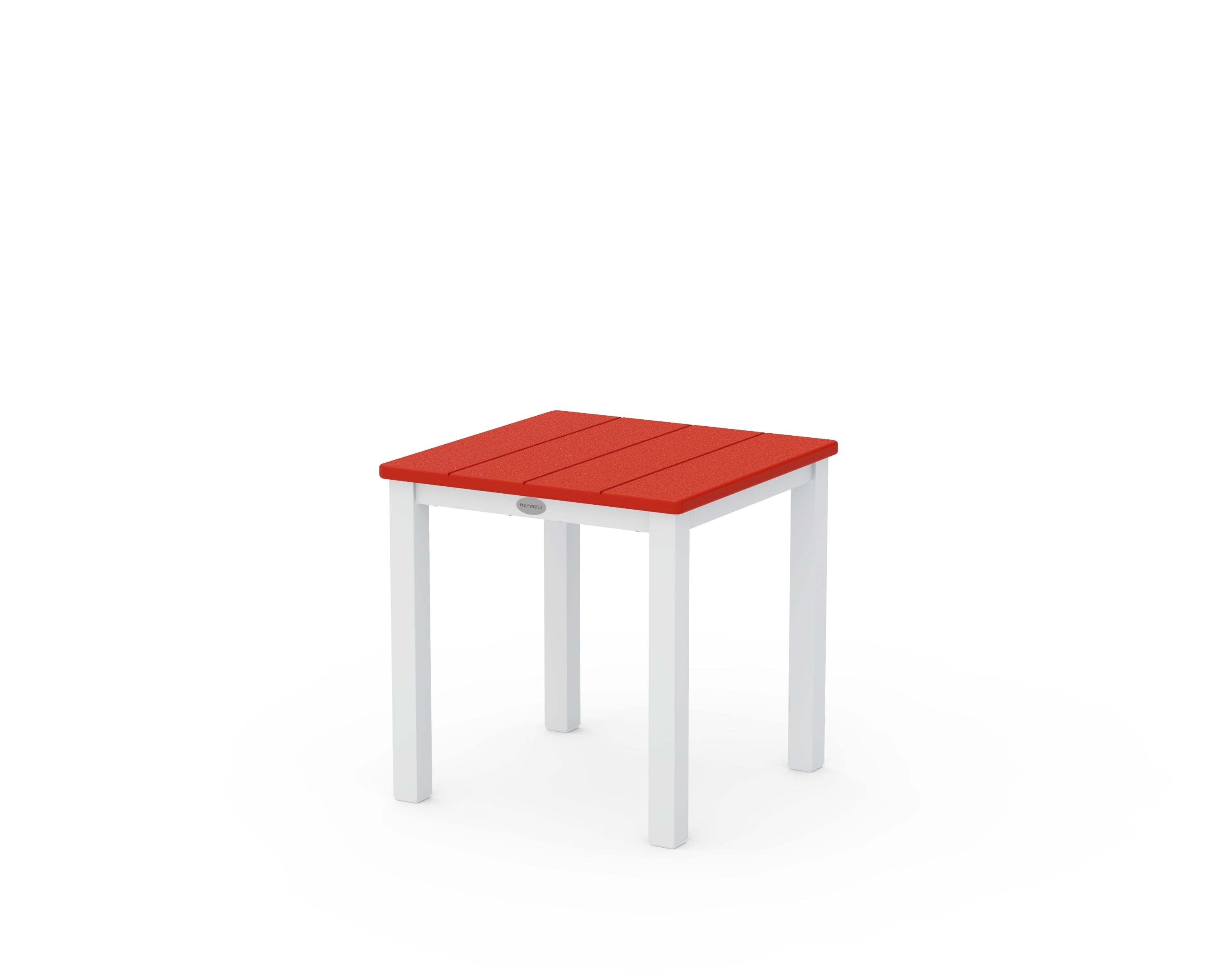 POLYWOOD® Main Street 18" Side Table in White / Sunset Red