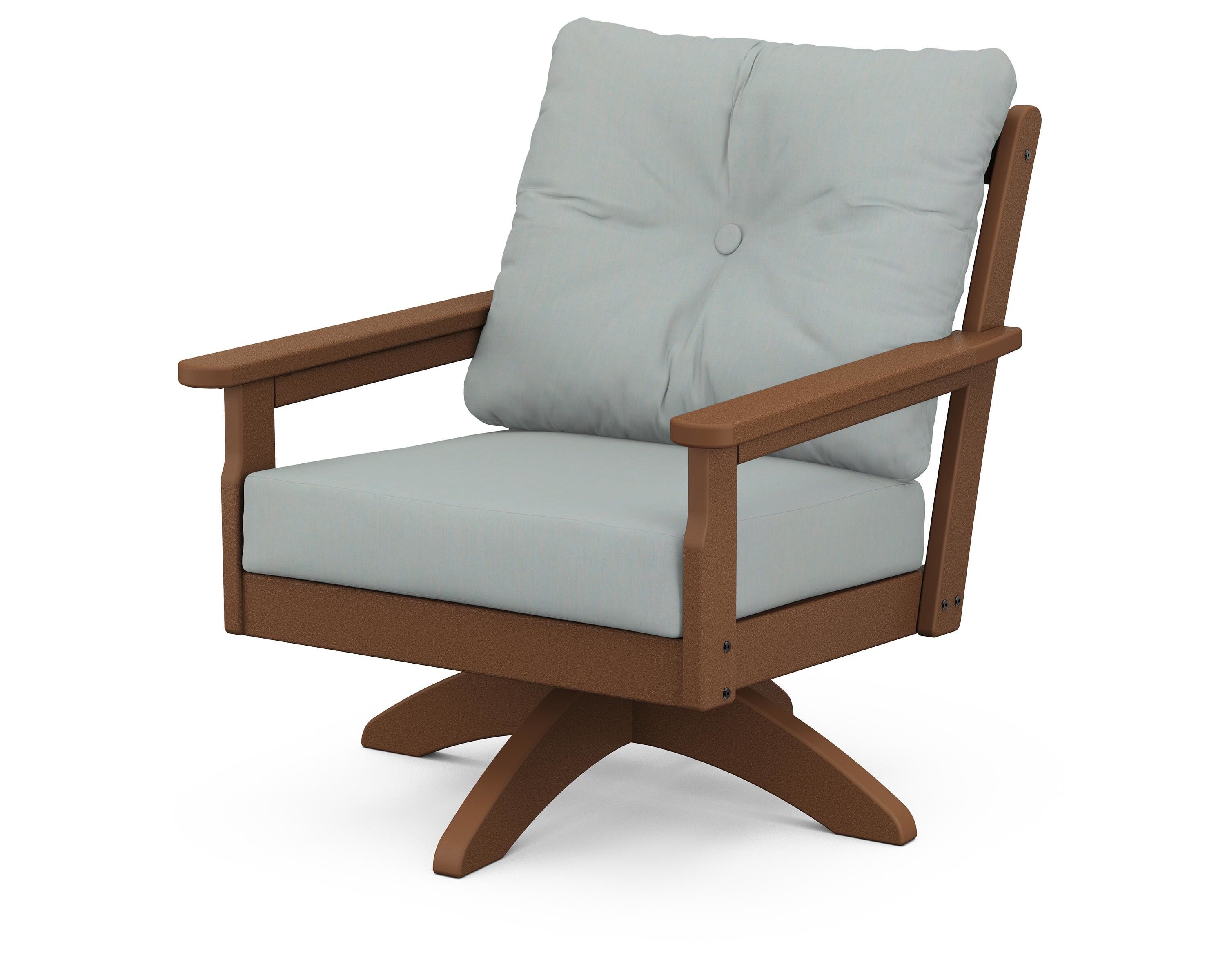 POLYWOOD® Vineyard Deep Seating Swivel Chair in Teak / Spa