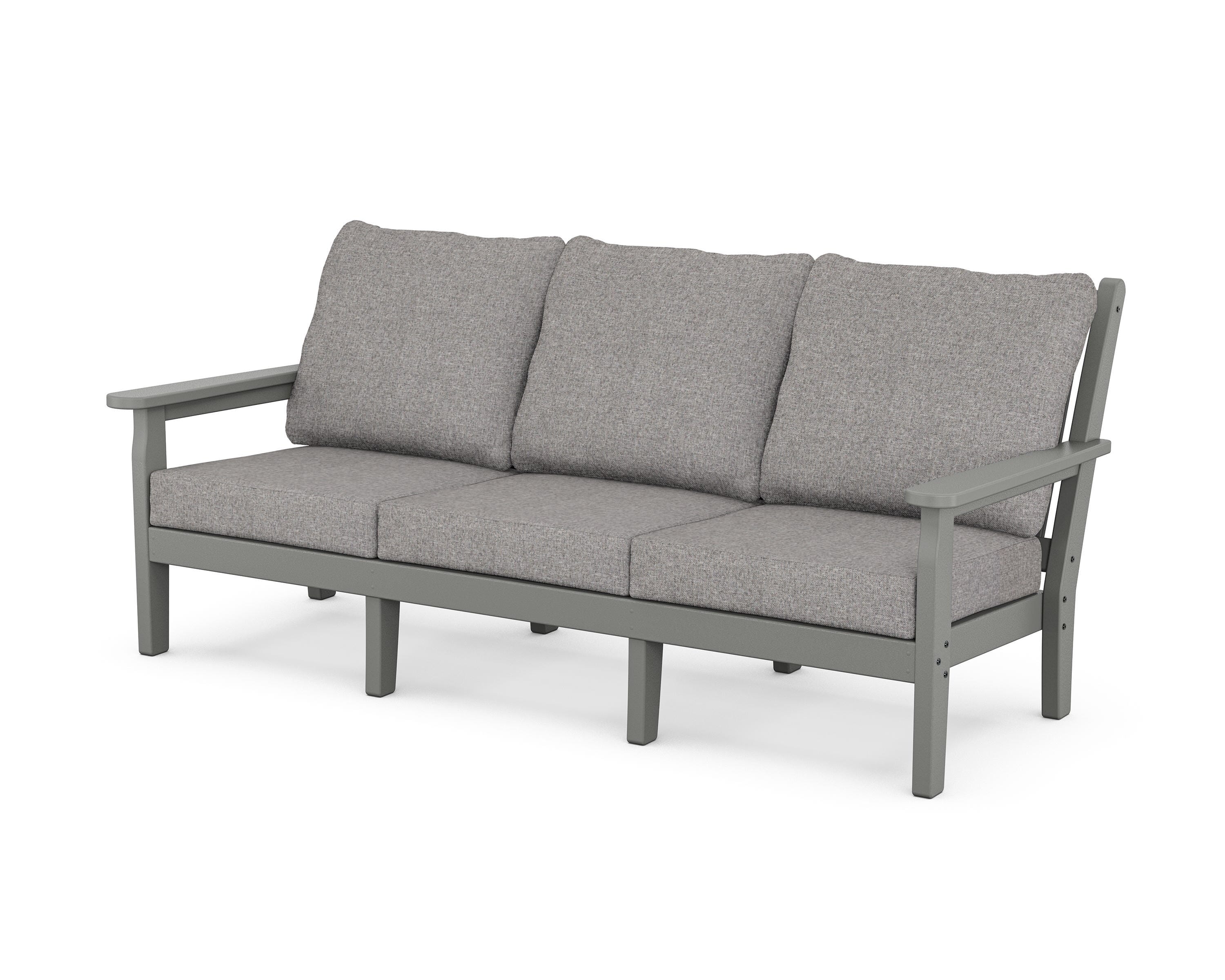POLYWOOD® Chippendale Deep Seating Sofa in Slate Grey / Grey Mist