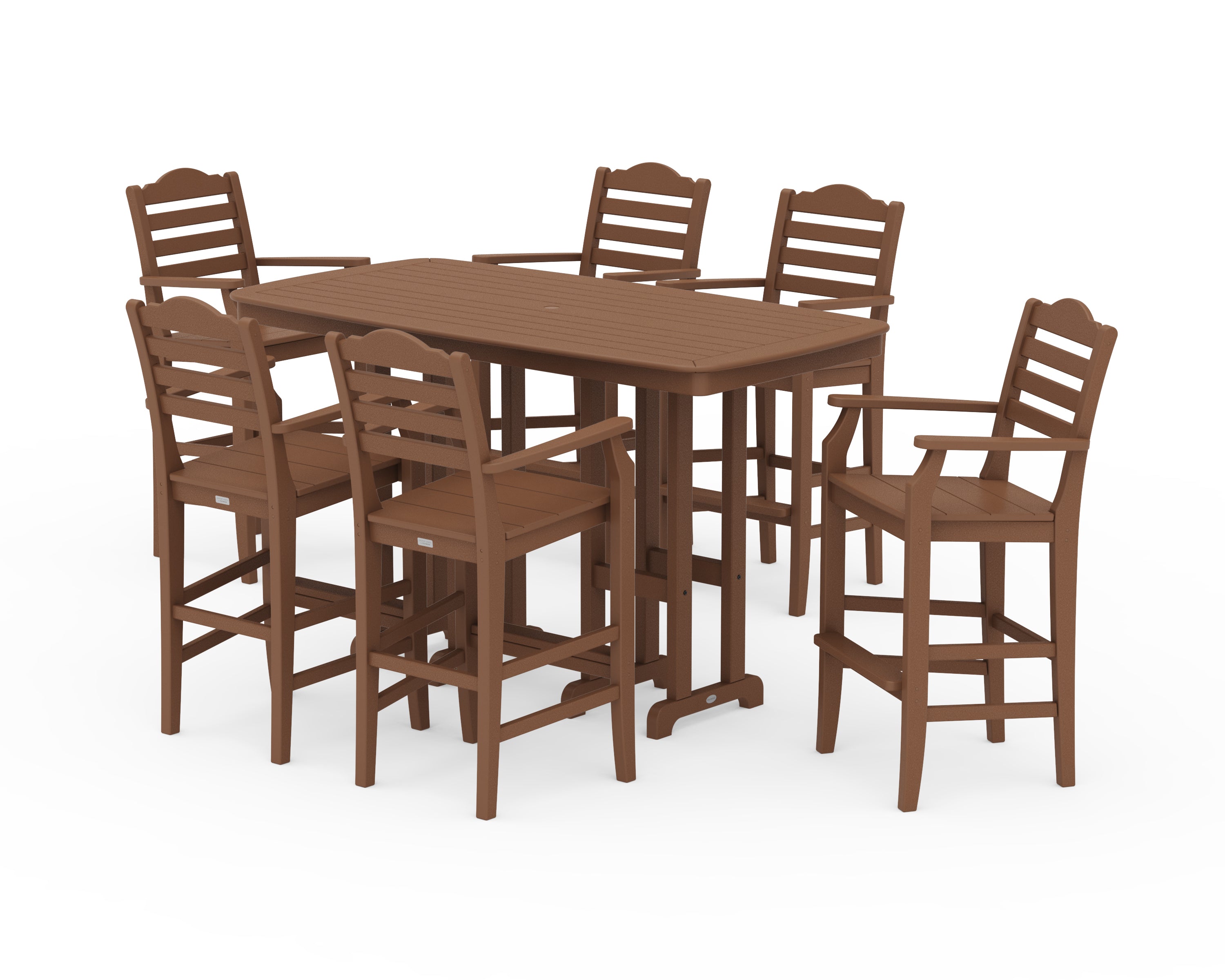 Draper James™ by POLYWOOD® Savannah Arm Chair 7-Piece Bar Set in Teak