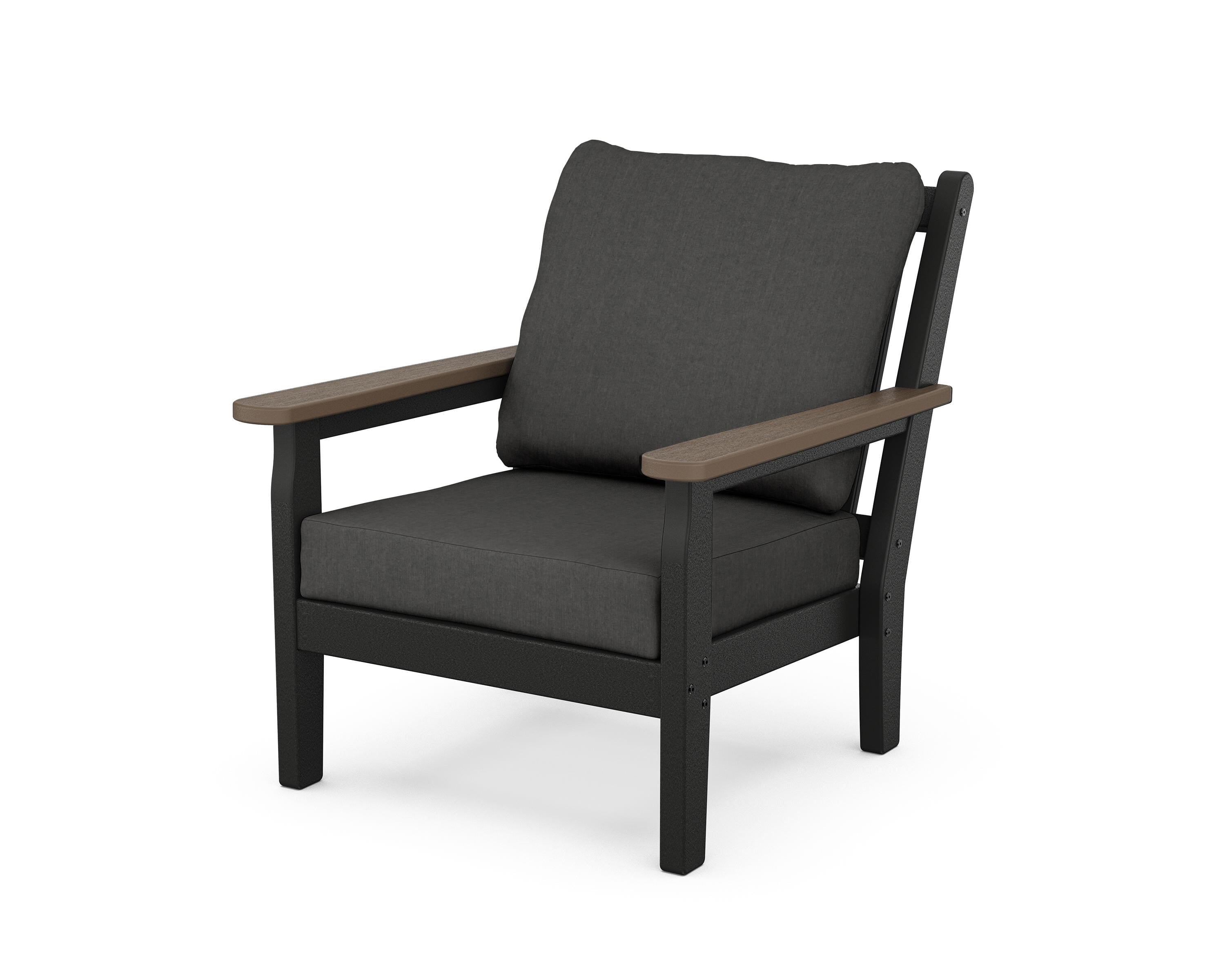 POLYWOOD® Chippendale Deep Seating Chair in Black / Kona / Spectrum Carbon
