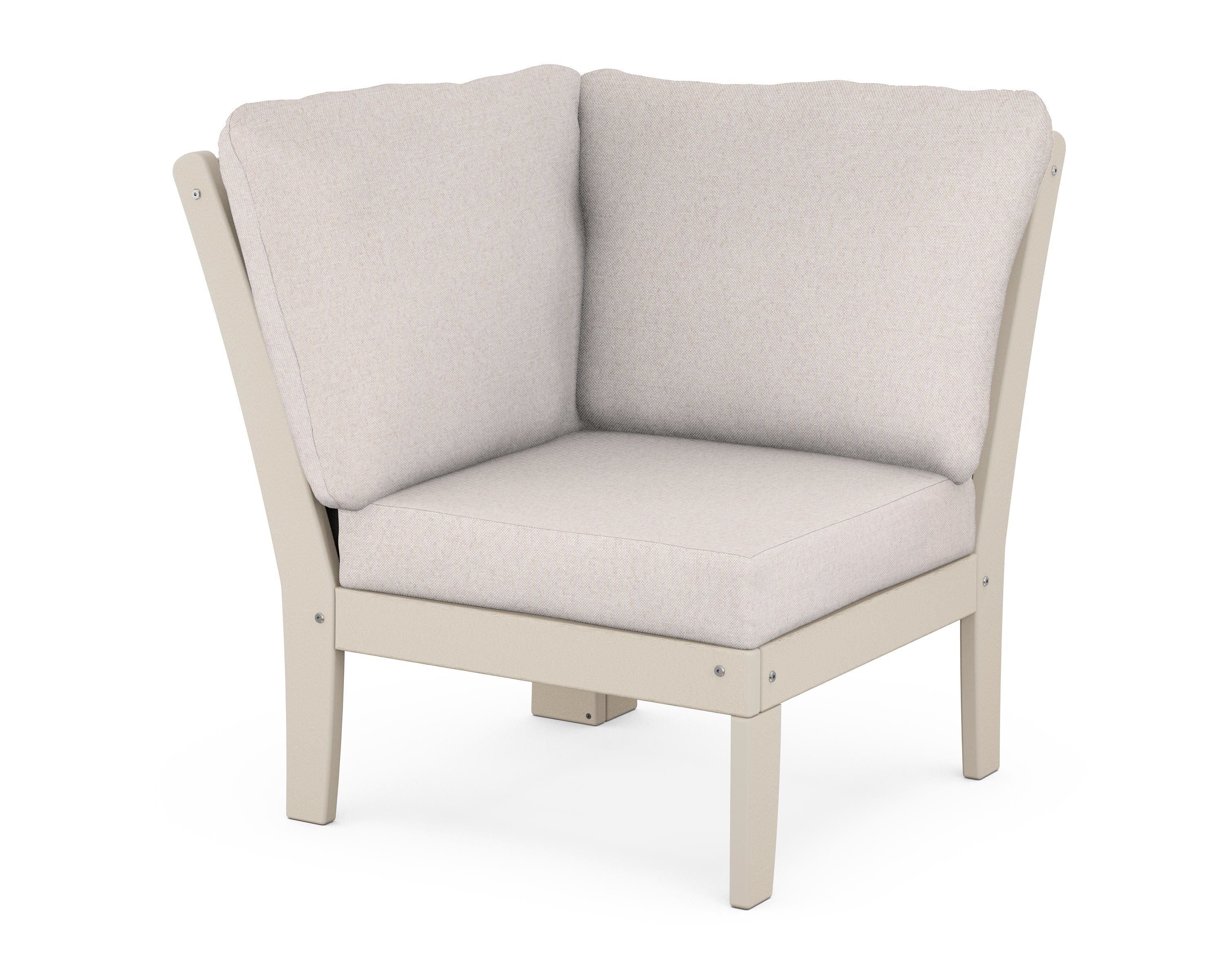 POLYWOOD® Braxton Modular Corner Chair in Sand / Dune Burlap