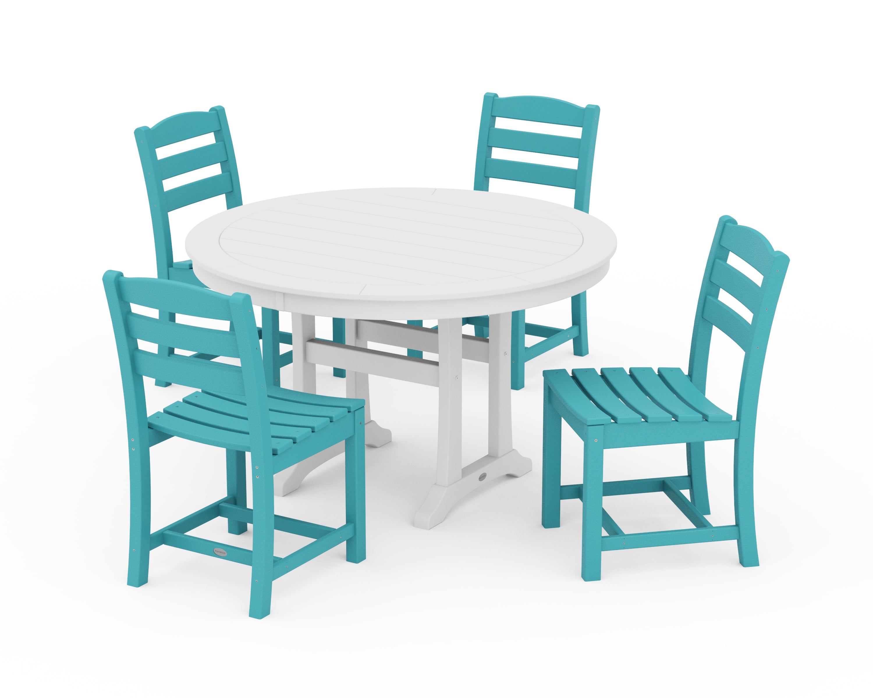 POLYWOOD® La Casa Café 5-Piece Side Chair Dining Set in Aruba / White