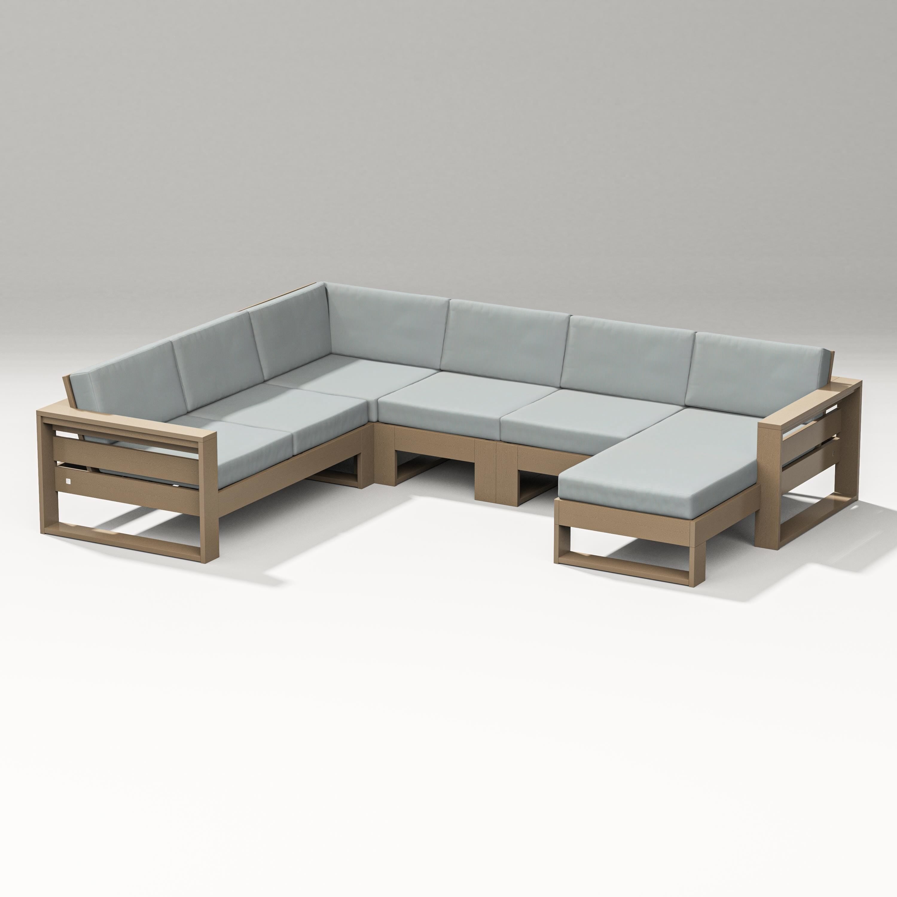 PW Designer Series Latitude Corner Sectional with Right Chaise in Vintage Sahara / Spa