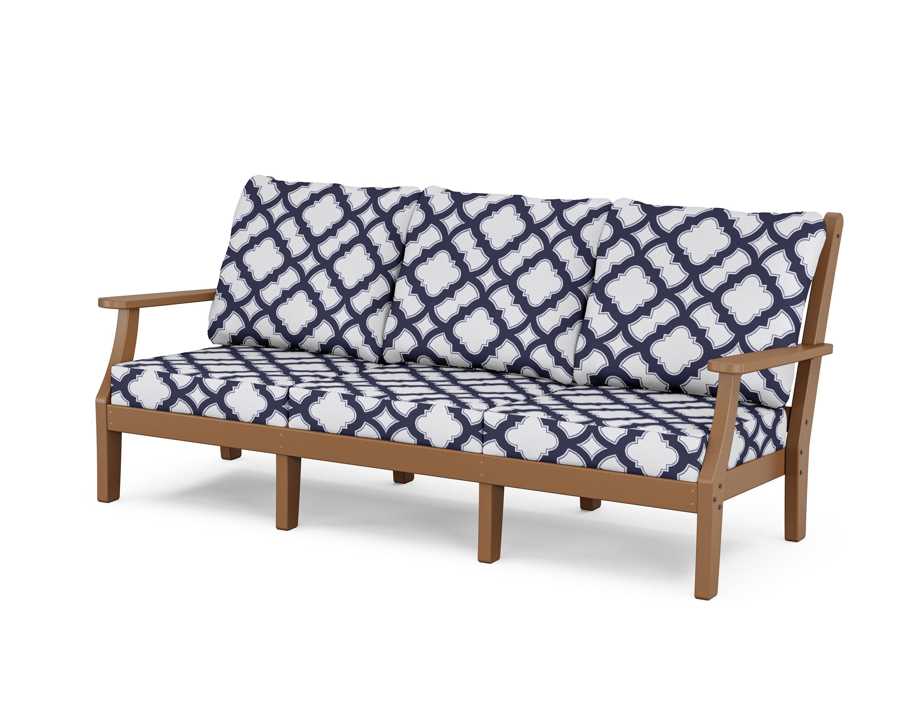 Country Living Wovendale Deep Seating Sofa in Teak / Trellis Navy
