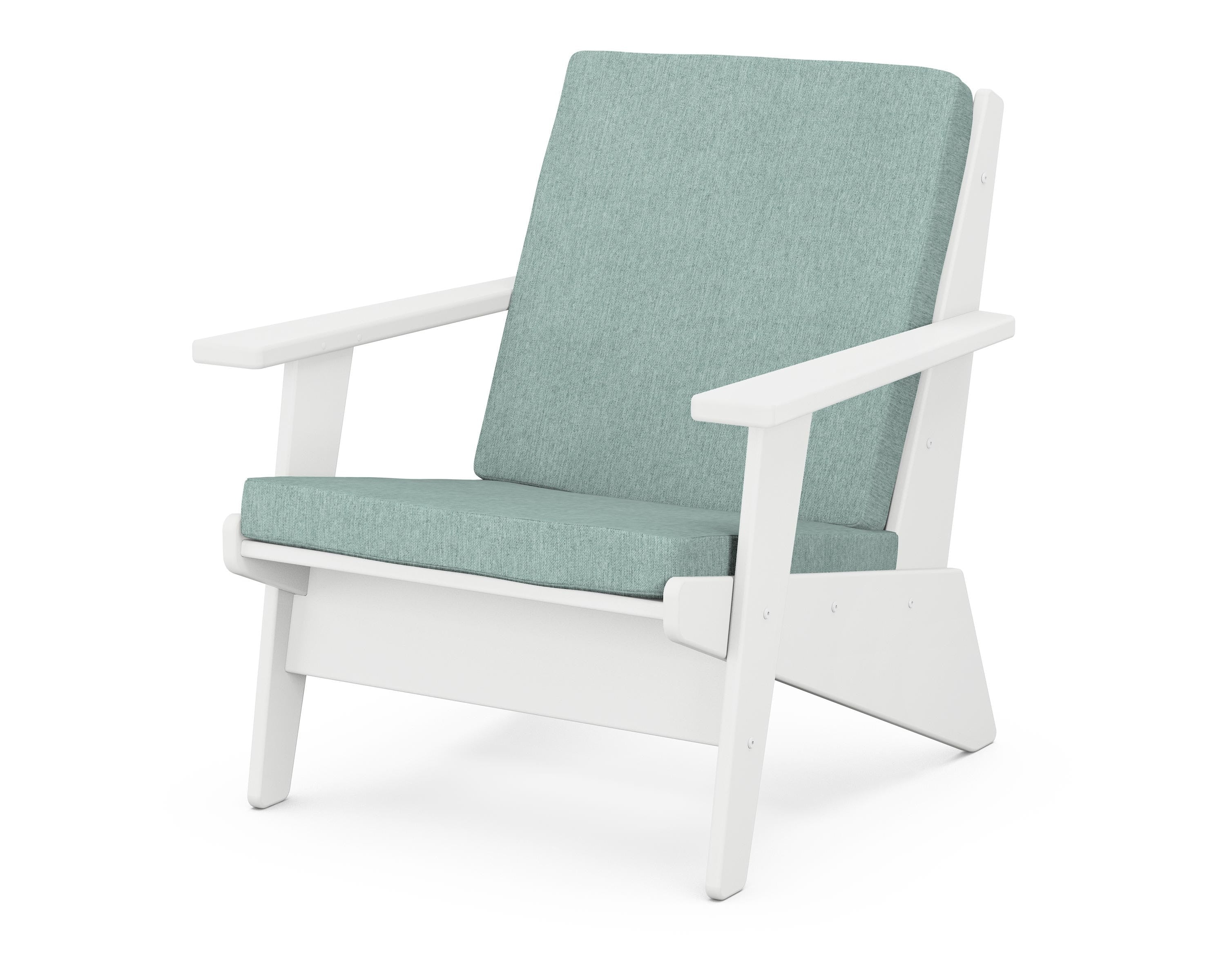 POLYWOOD® Riviera Modern Lounge Chair in White / Glacier Spa