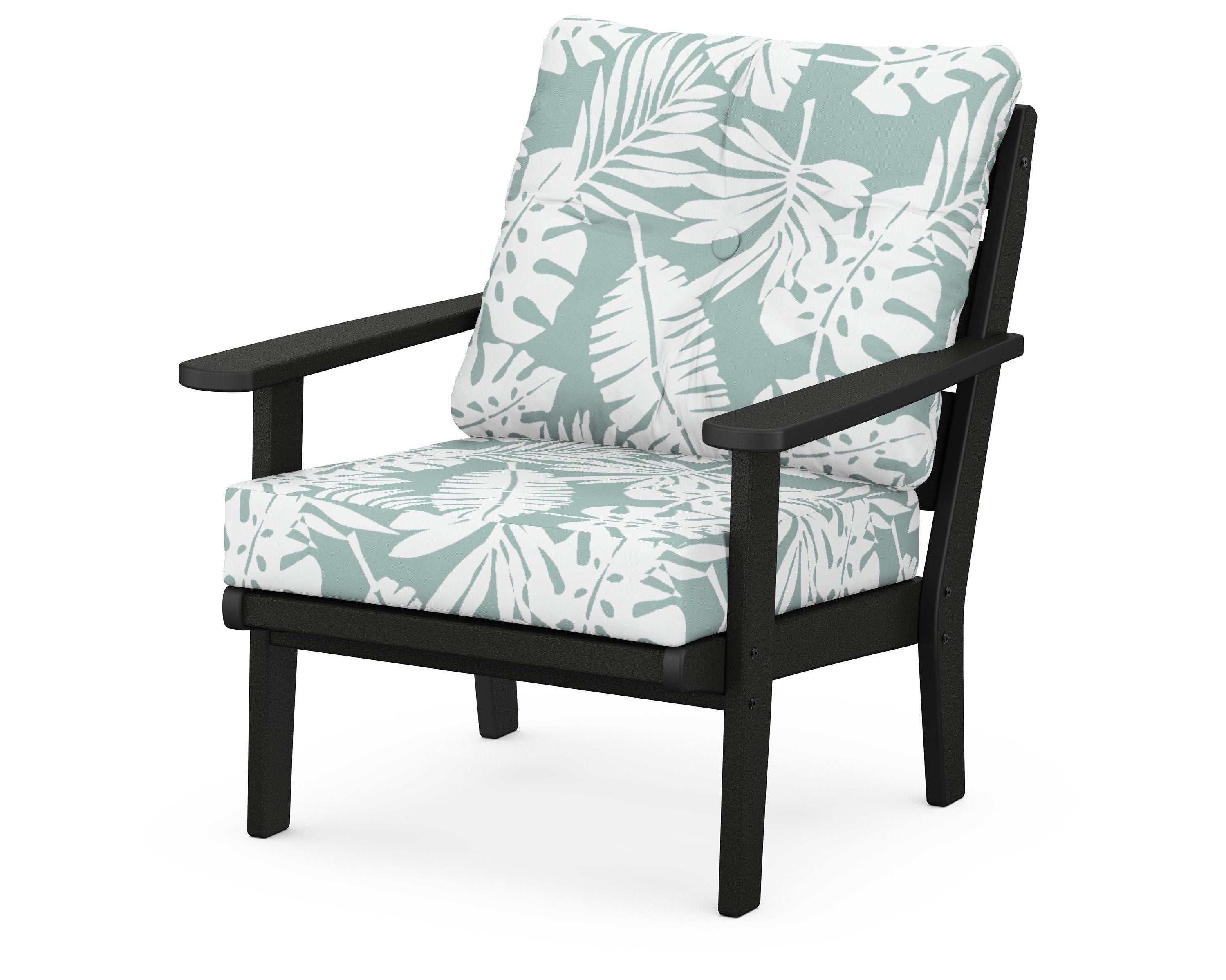 POLYWOOD® Lakeside Deep Seating Chair in Black / Leaf Glacier Spa