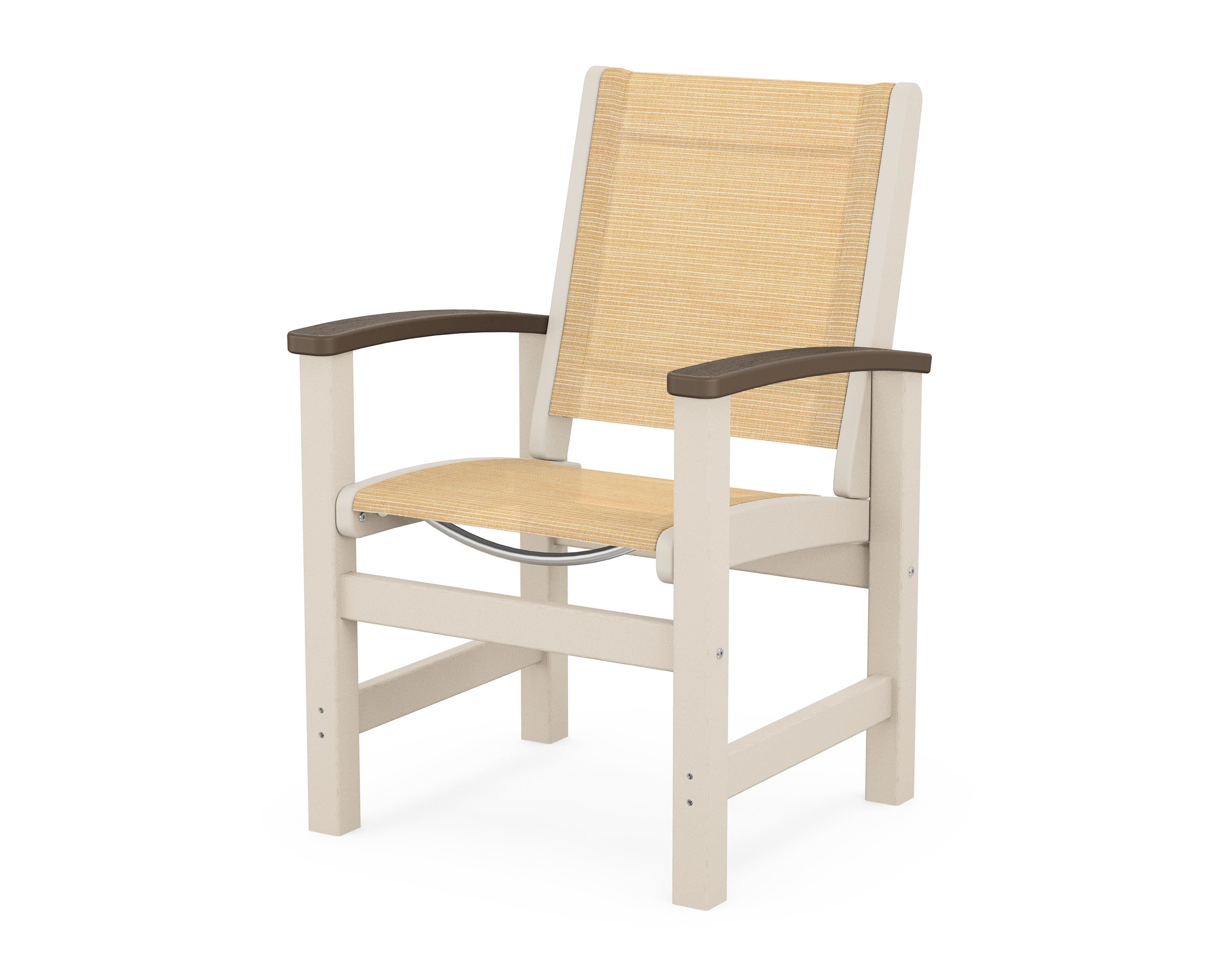 POLYWOOD® Coastal Dining Chair in Sand / Kona / Dupioni Apricot Sling