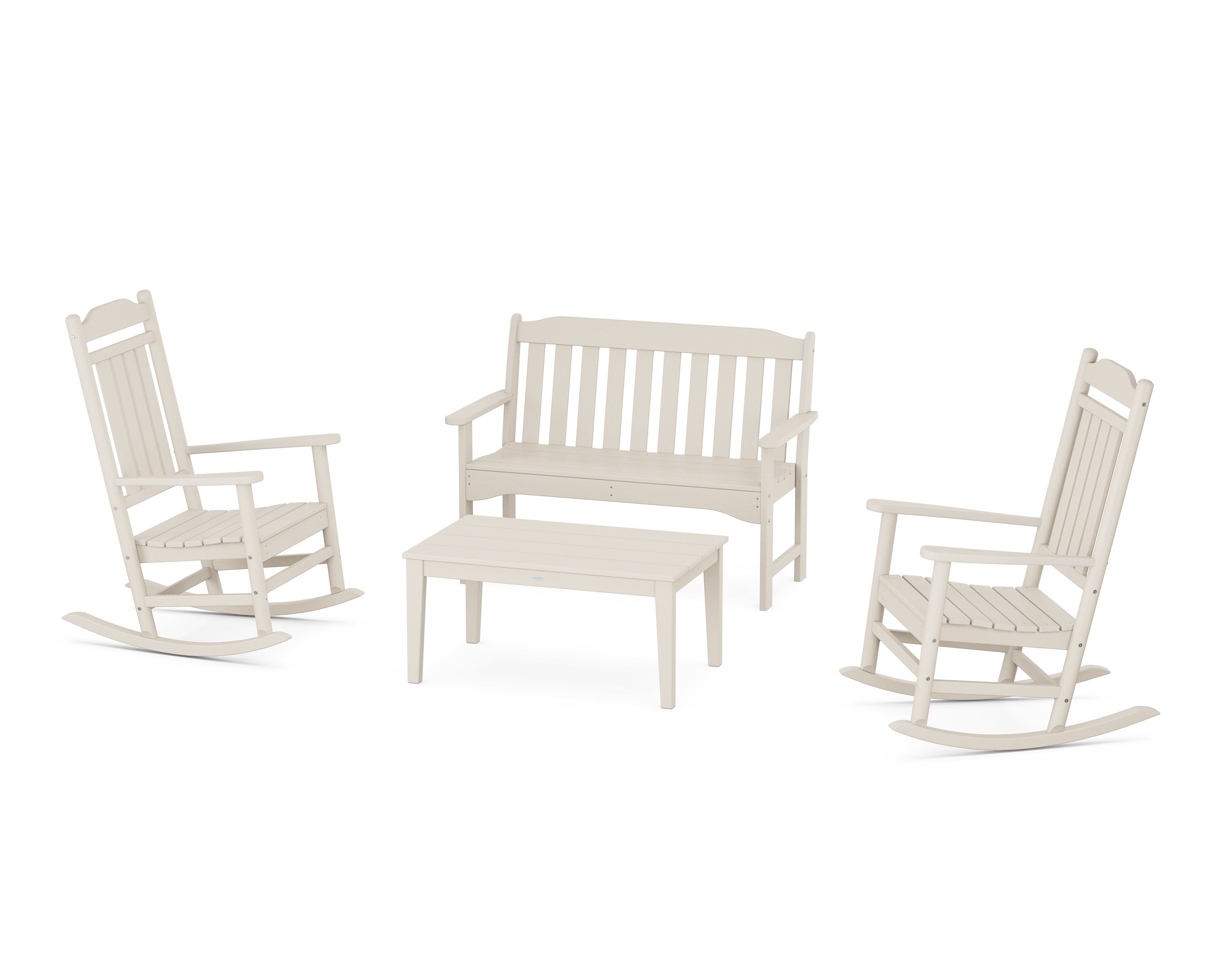 Country Living Cottage Legacy Rocking Chair 4-Piece Porch Set in Sand