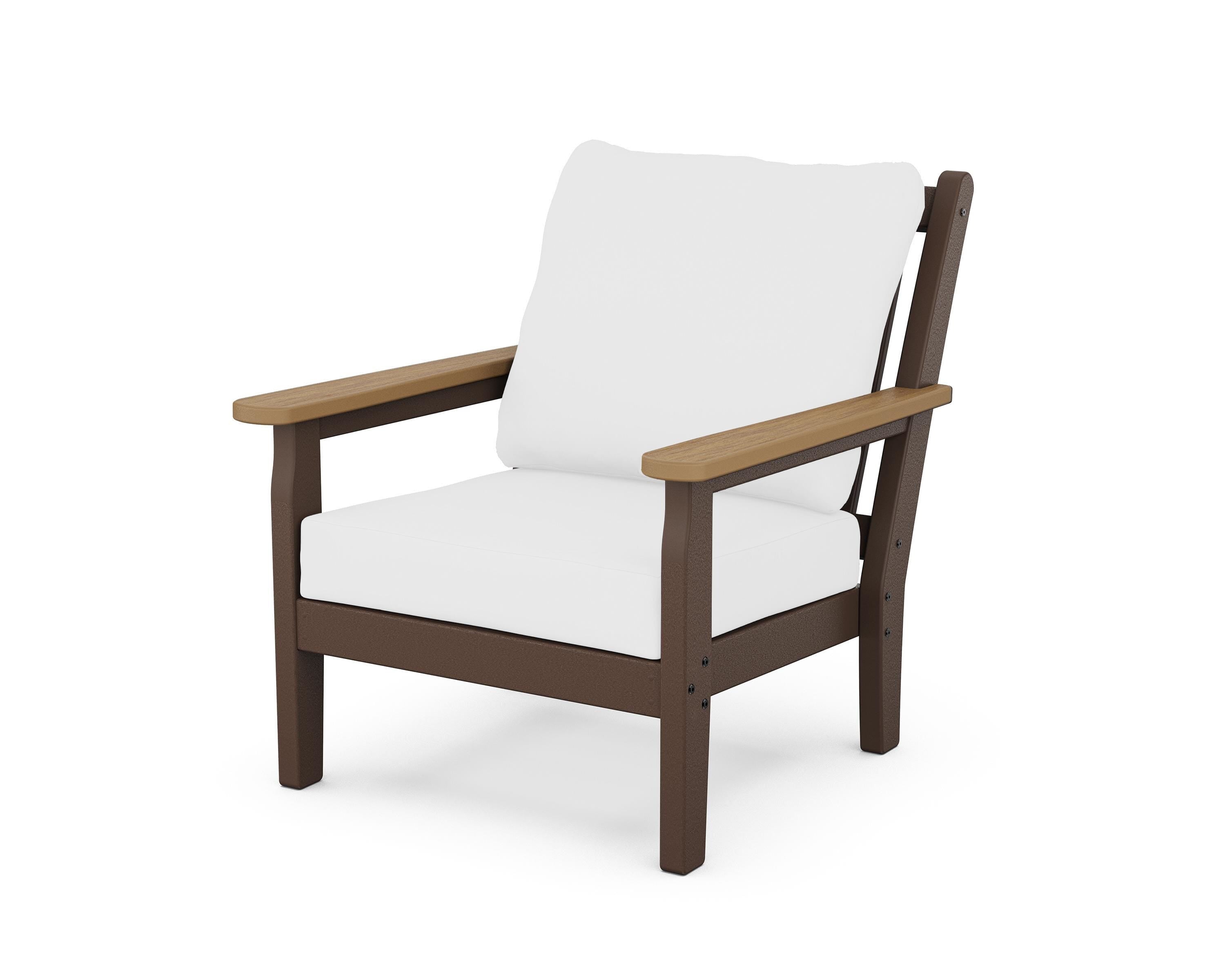 POLYWOOD® Chippendale Deep Seating Chair in Mahogany / Natural / Natural