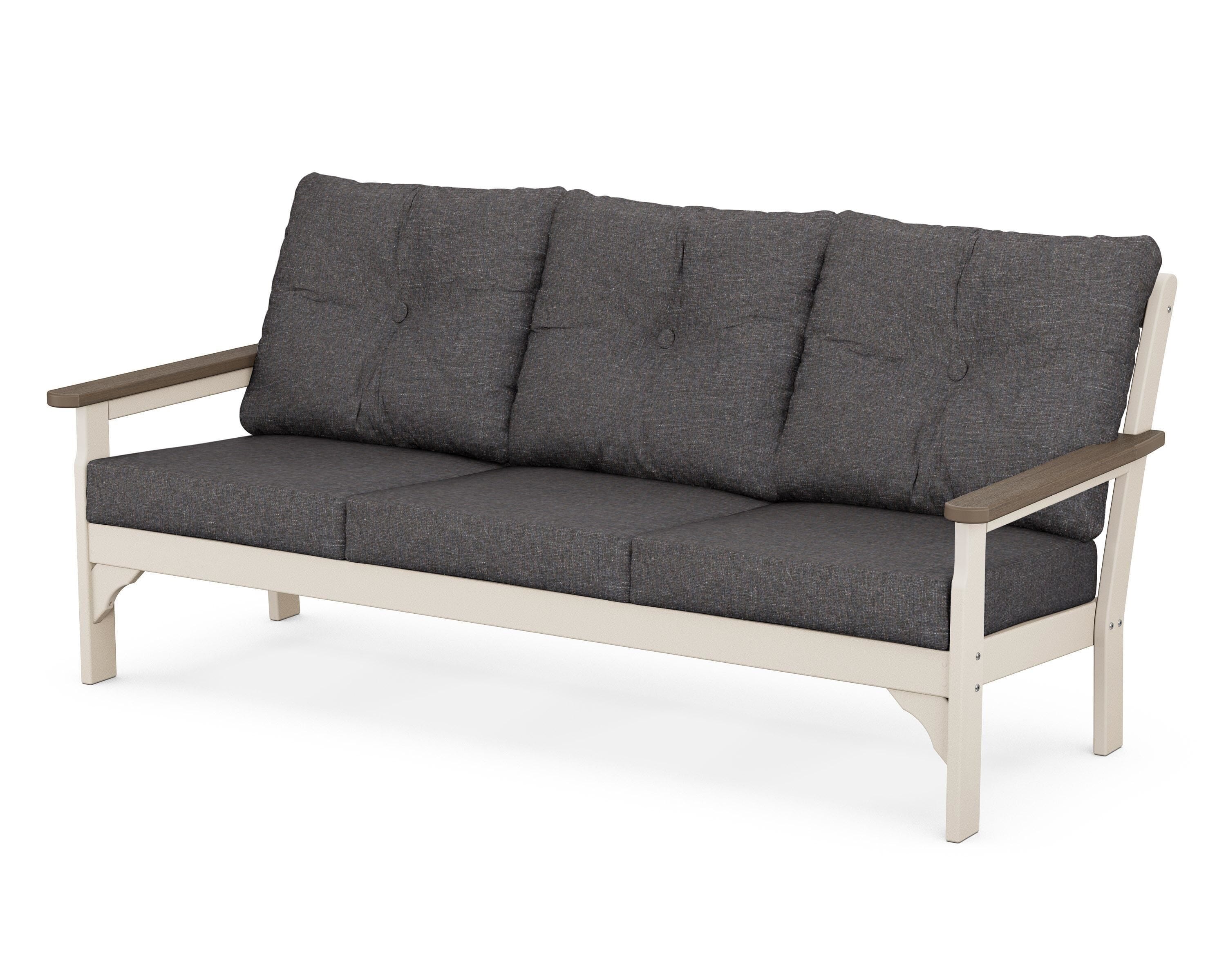 POLYWOOD® Vineyard Deep Seating Sofa in Sand / Kona / Ash Charcoal