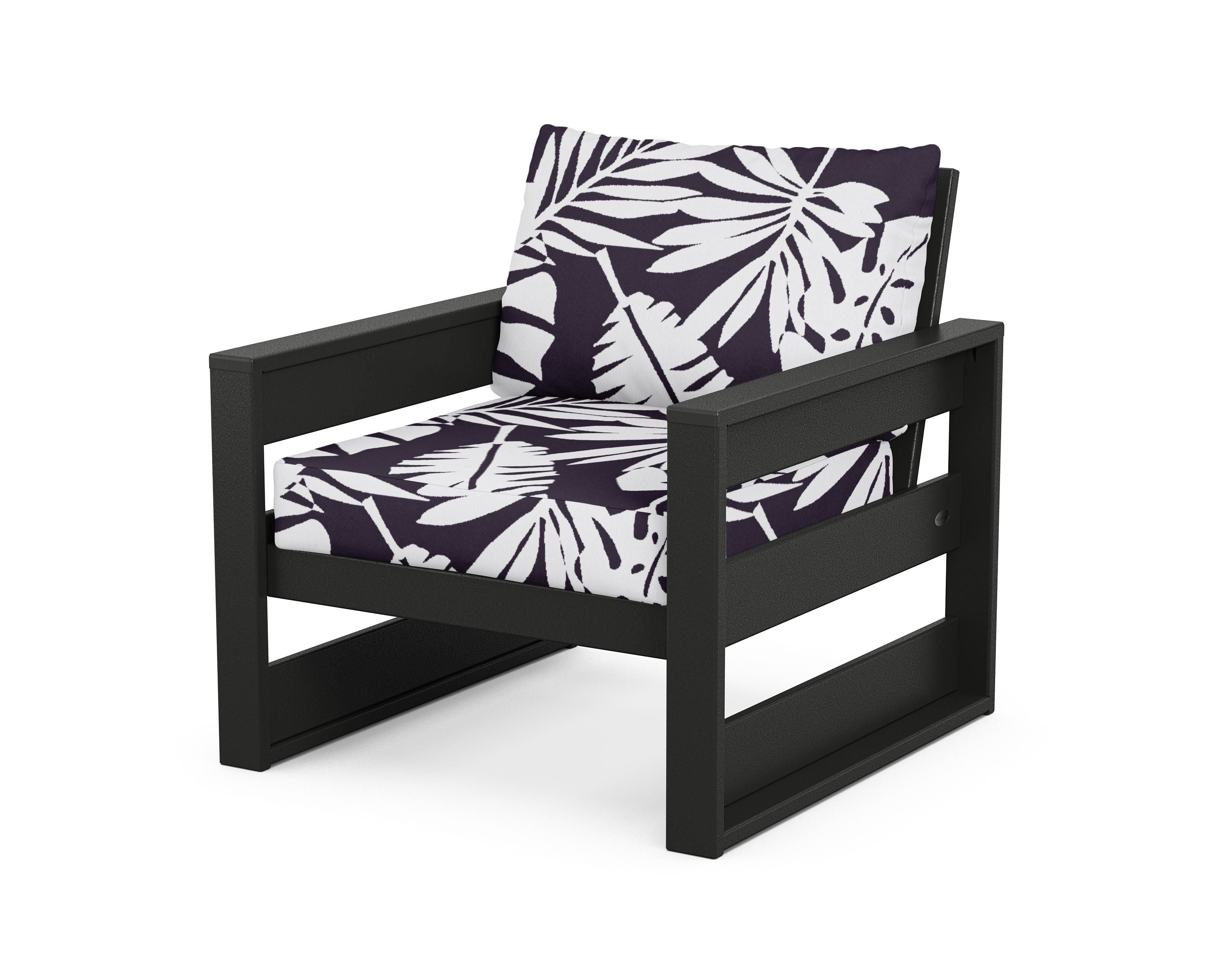 POLYWOOD® Westport Club Chair in Black / Leaf Navy