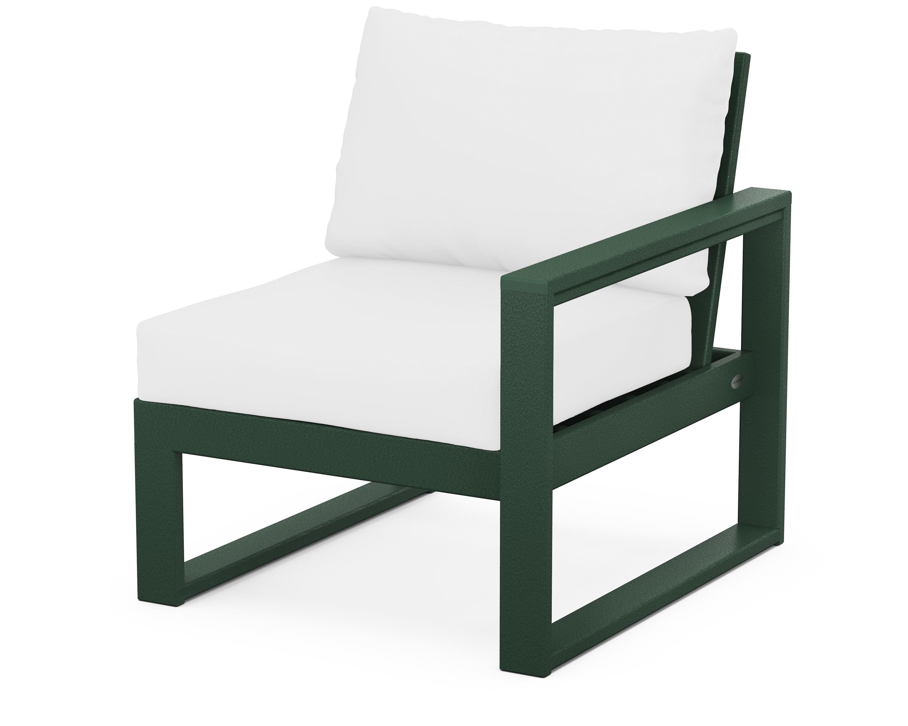 POLYWOOD® EDGE Modular Right Arm Chair in Green / Natural