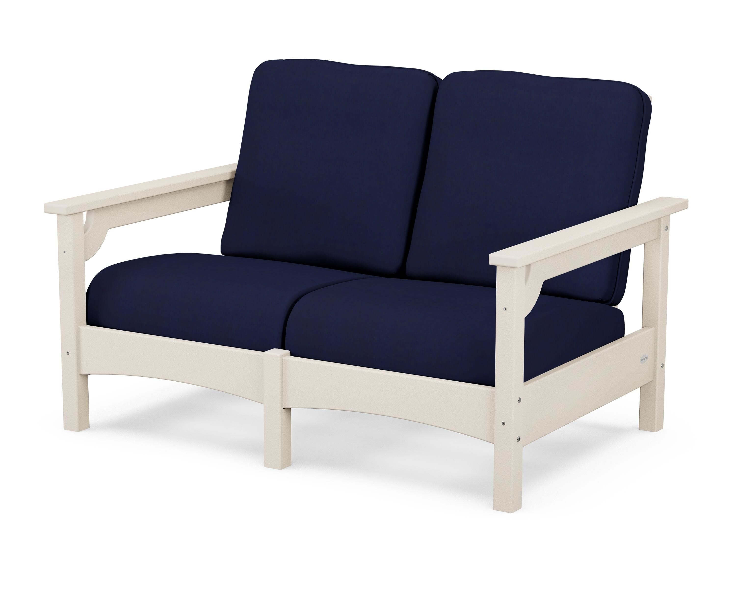 POLYWOOD® Club Loveseat in Sand / Navy