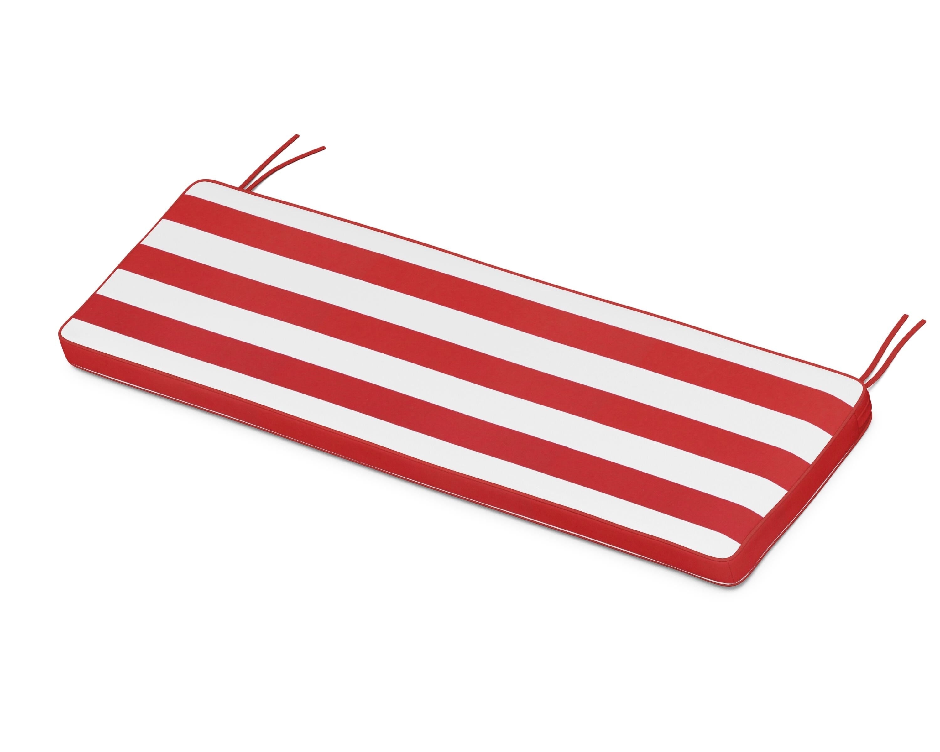 Martha Stewart by POLYWOOD® Chinoiserie Bench Seat Cushion in Cabana Stripe Crimson