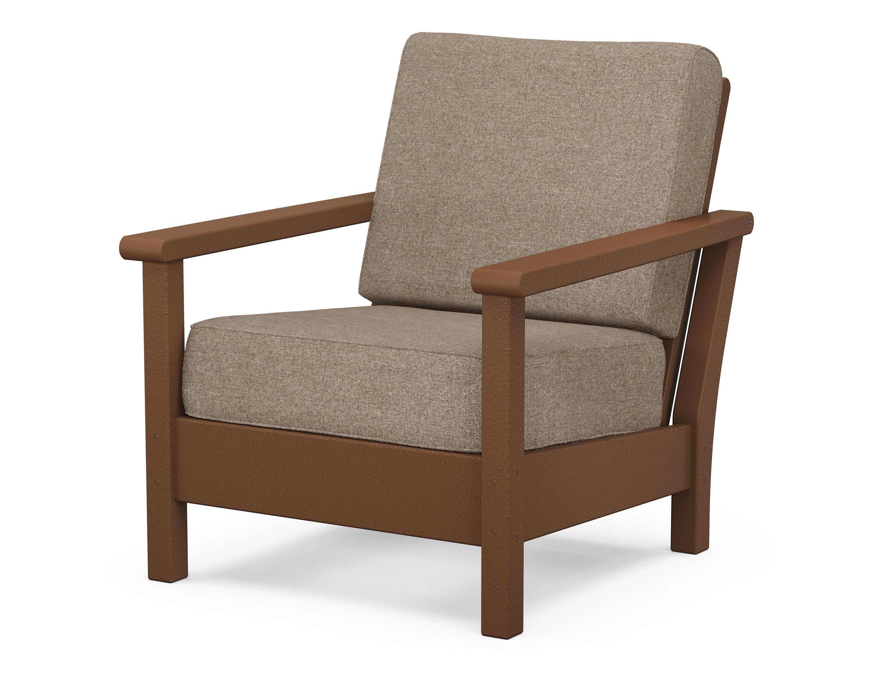 POLYWOOD® Harbour Deep Seating Chair in Teak / Spiced Burlap