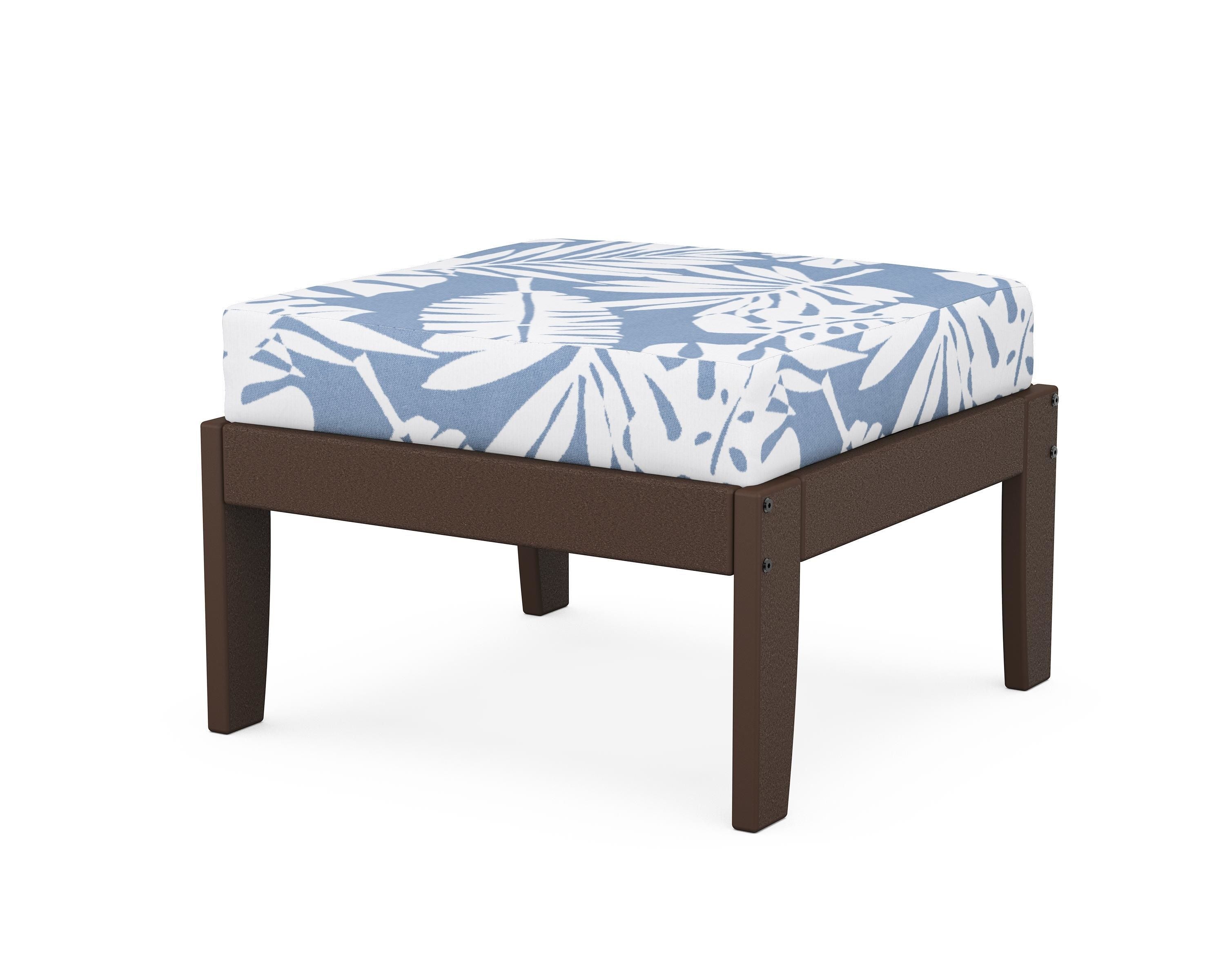 Unbranded Modular Ottoman - Classic in Mahogany / Leaf Sky Blue