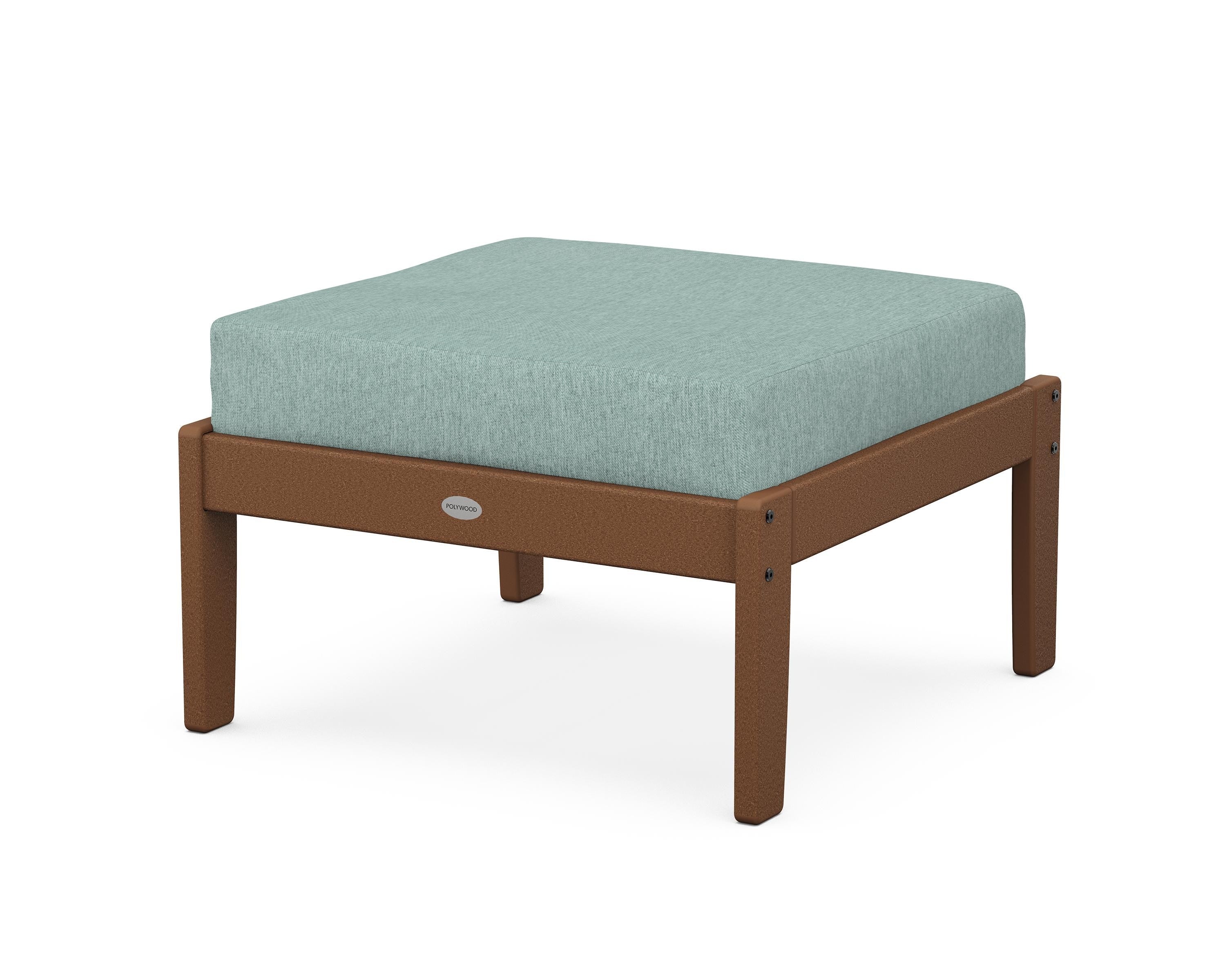 POLYWOOD® Braxton Deep Seating Ottoman in Teak / Glacier Spa