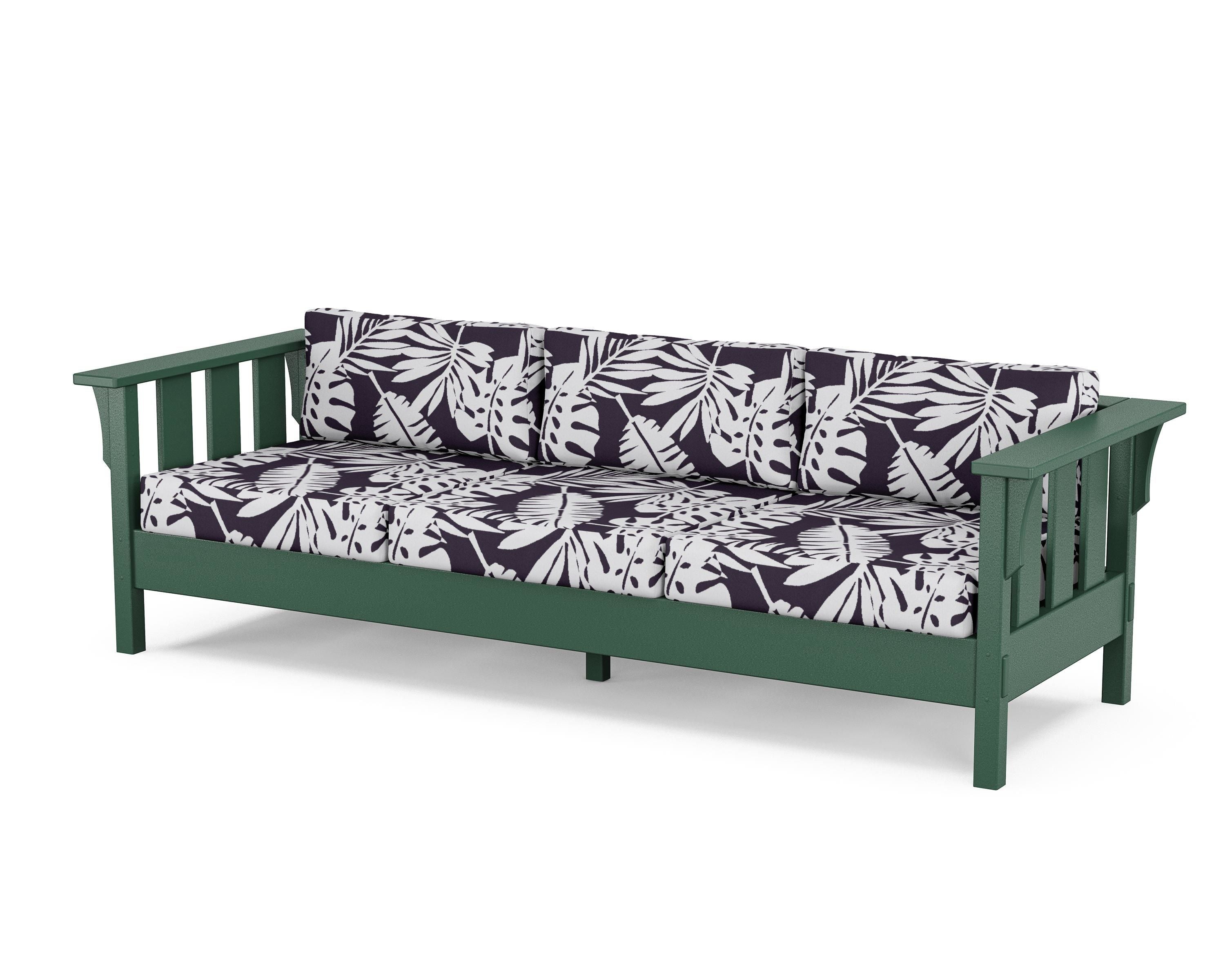 Martha Stewart by POLYWOOD® Acadia Deep Seating Sofa in Green / Leaf Navy