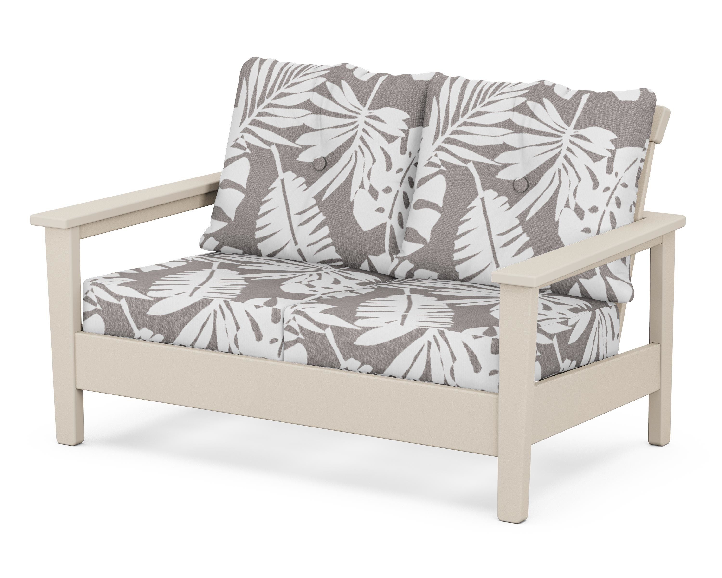 POLYWOOD® Prescott Deep Seating Loveseat in Sand / Leaf Grey Mist