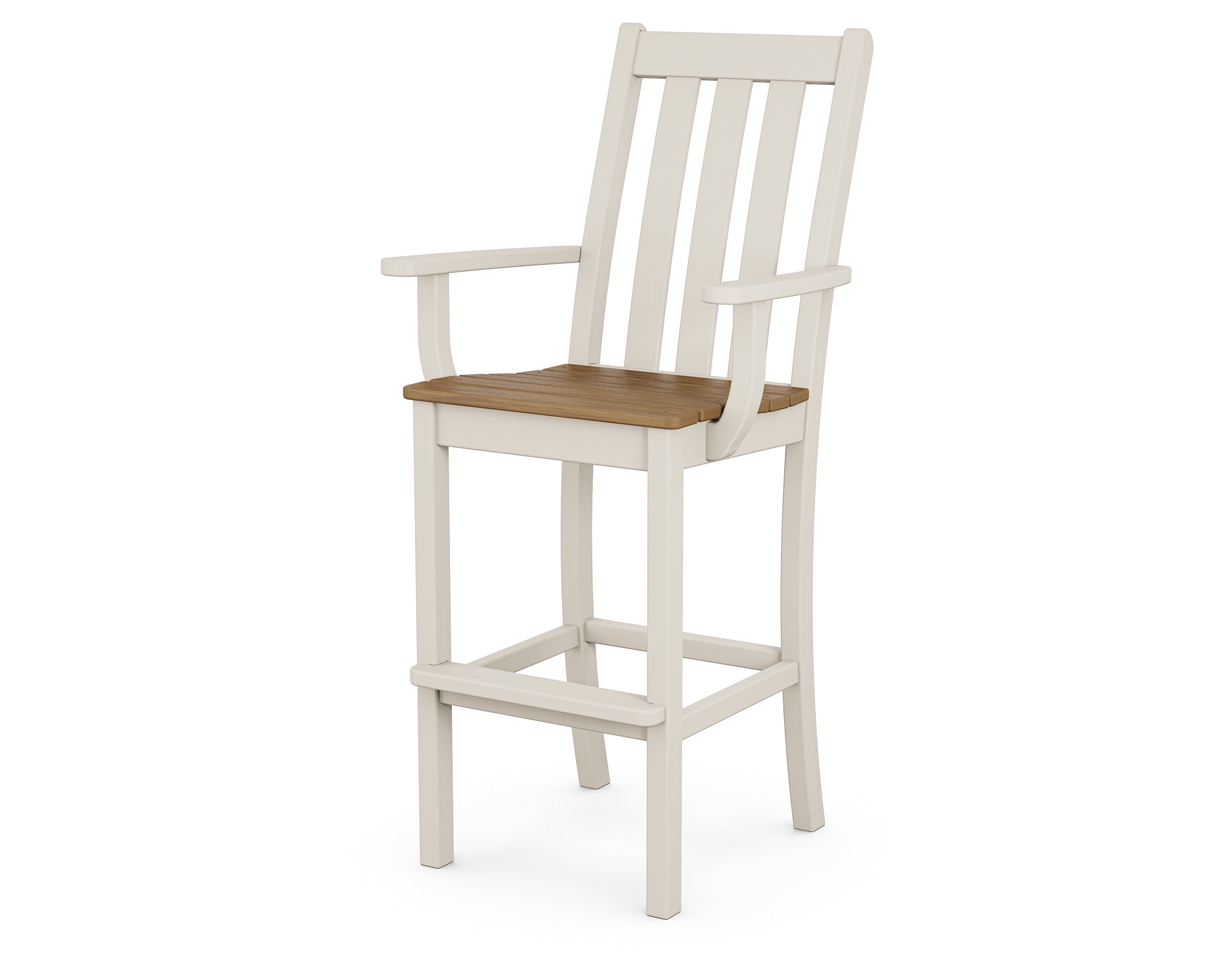 POLYWOOD® Vineyard Bar Arm Chair in Sand / Natural