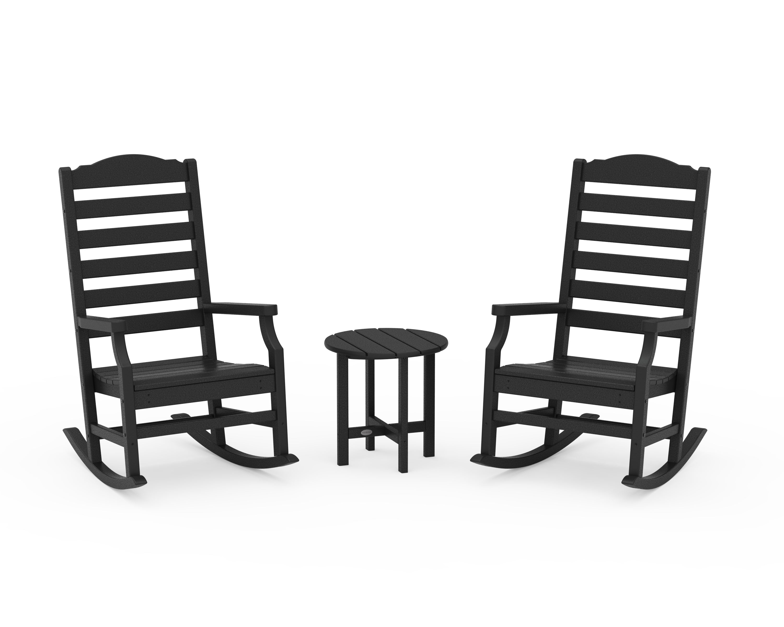 POLYWOOD® Savannah 3-Piece Rocking Chair Set in Black