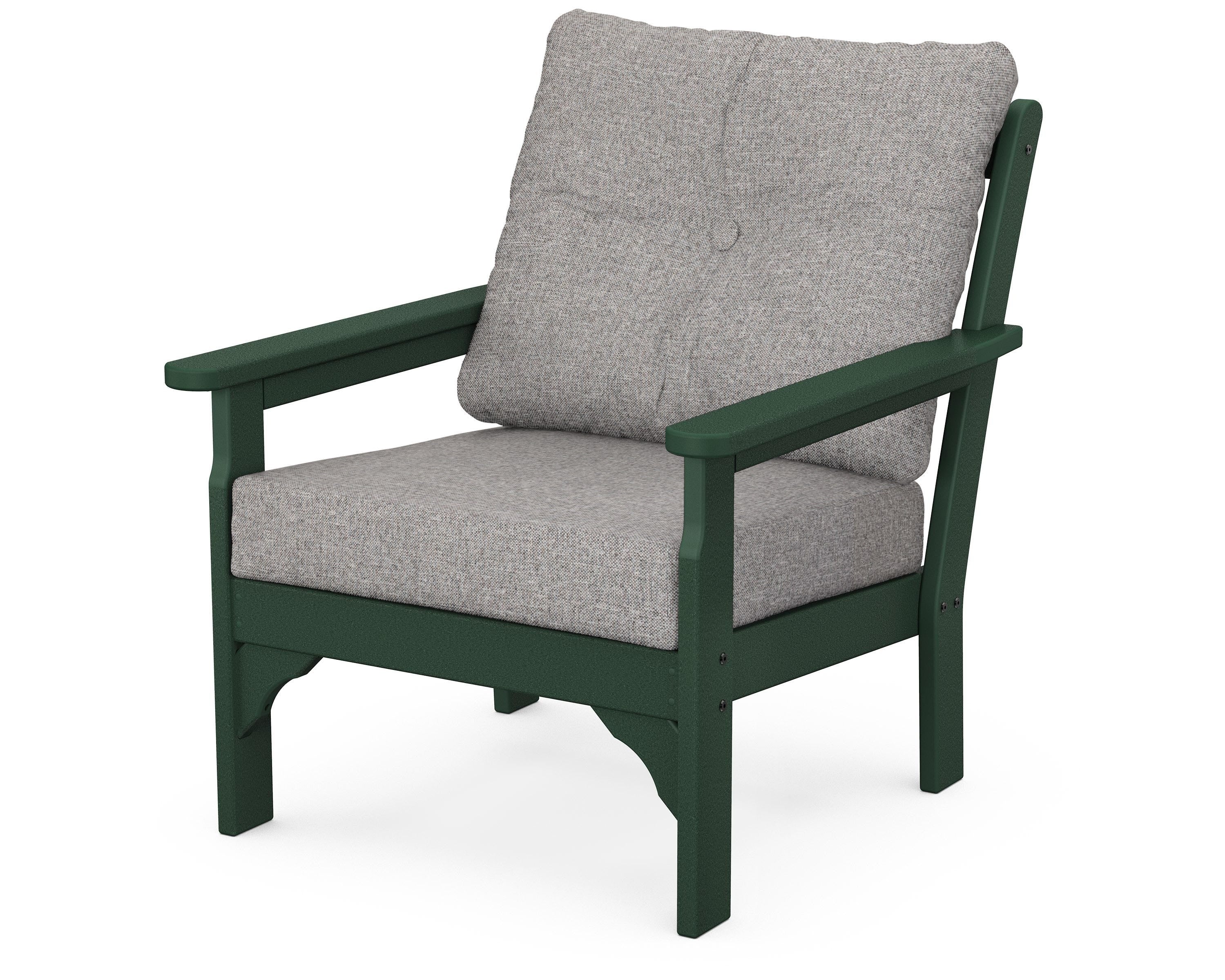 POLYWOOD® Vineyard Deep Seating Chair in Green / Grey Mist