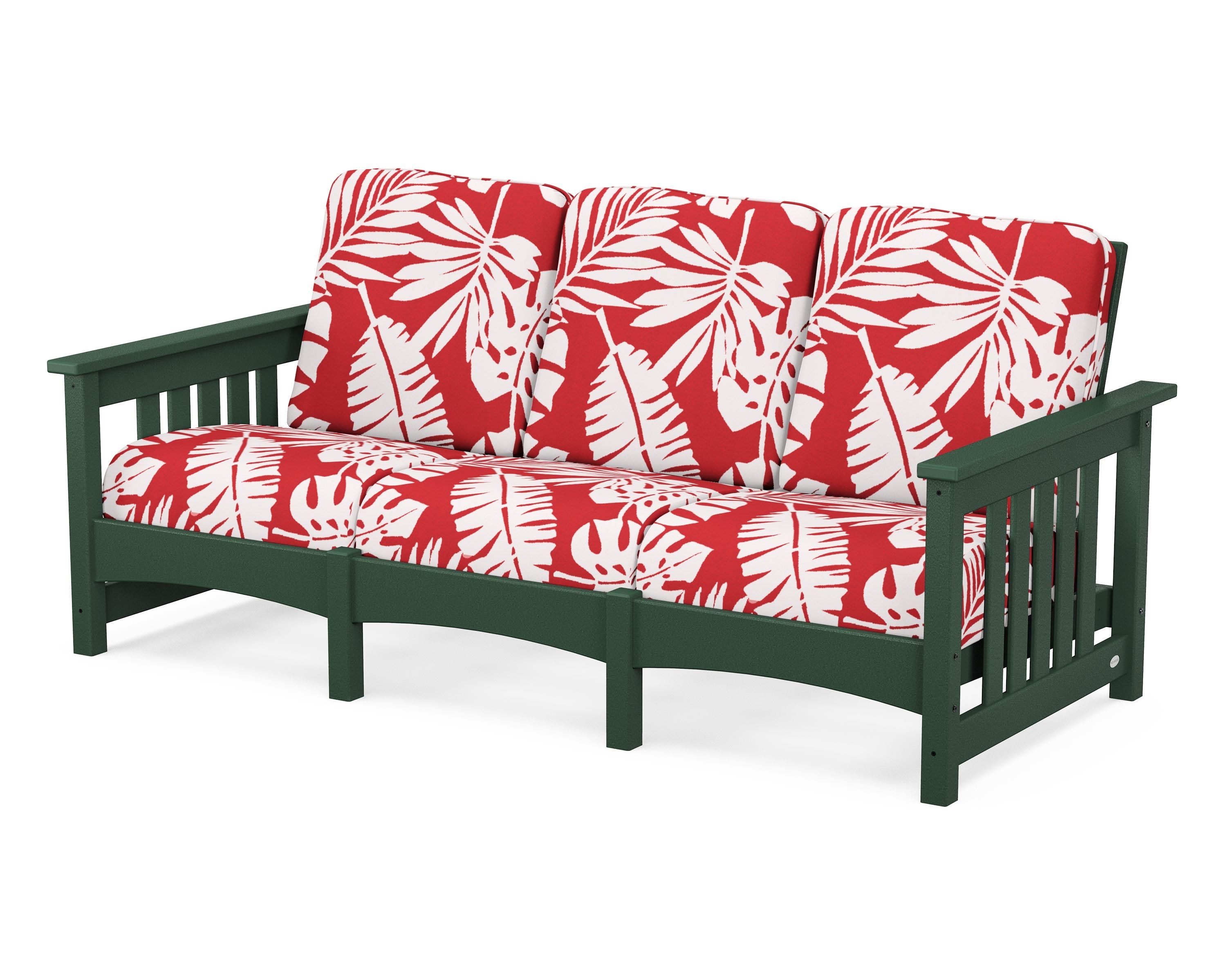 POLYWOOD® Club Mission Sofa in Green / Leaf Crimson
