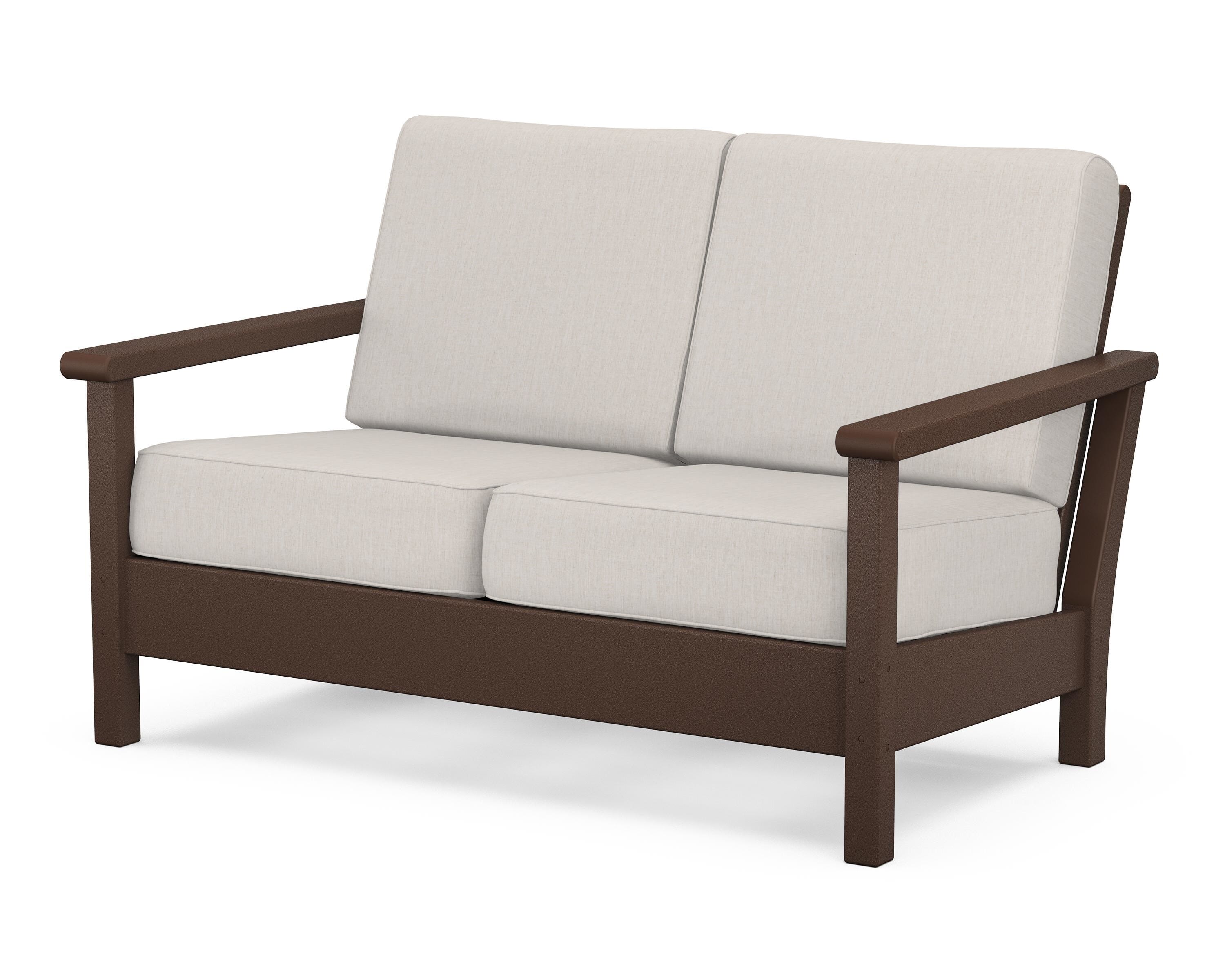 POLYWOOD® Harbour Deep Seating Loveseat in Mahogany / Cast Ash