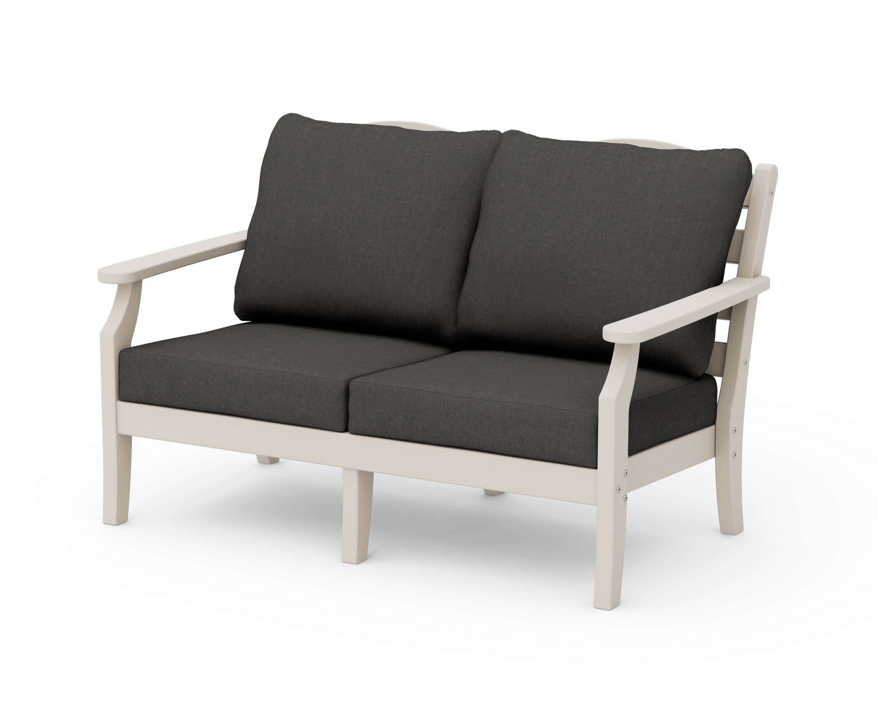 Draper James™ by POLYWOOD® Savannah Deep Seating Loveseat in Sand / Spectrum Carbon