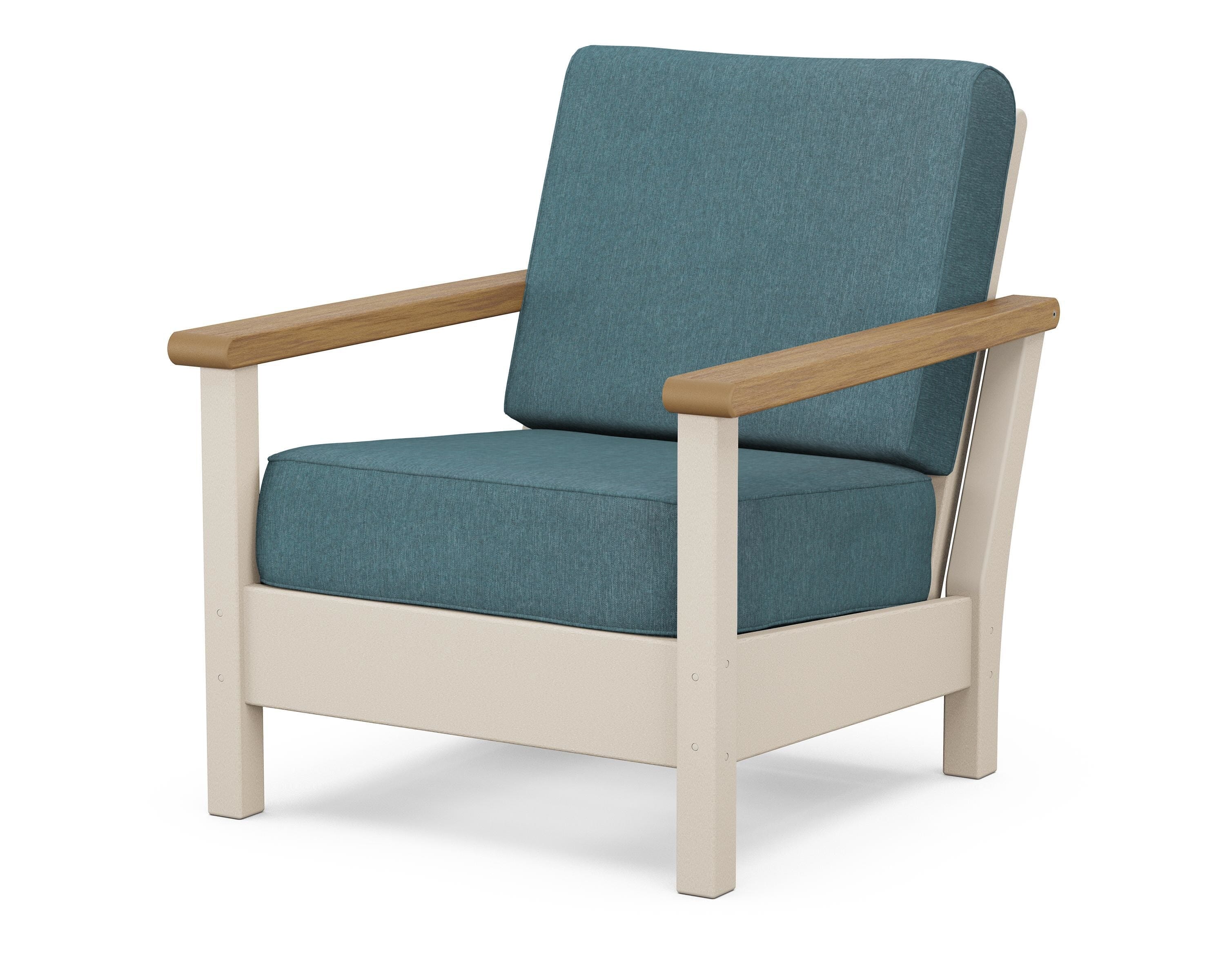 POLYWOOD® Harbour Deep Seating Chair in Sand / Natural / Ocean Teal