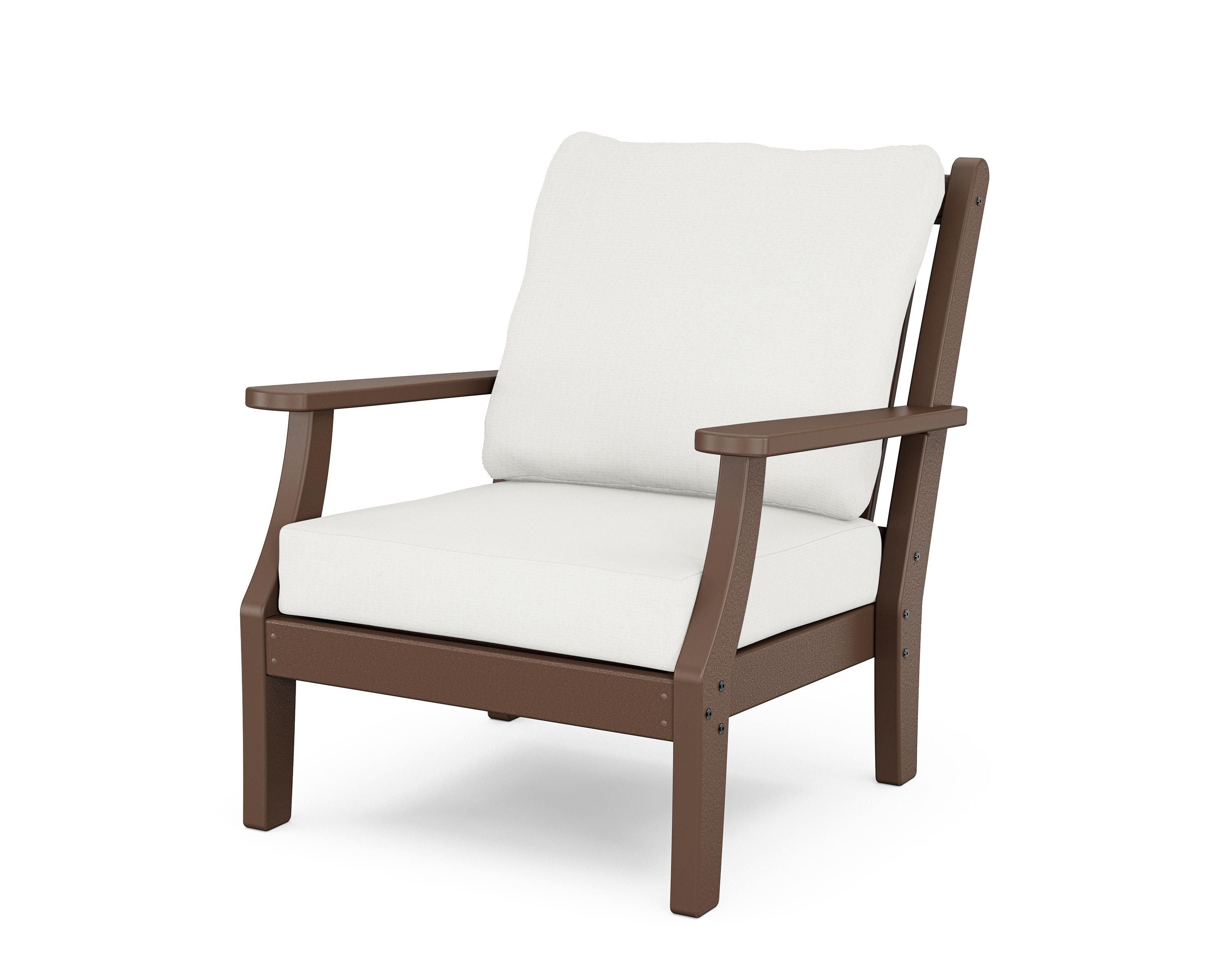Country Living Wovendale Deep Seating Chair in Mahogany / Natural Linen