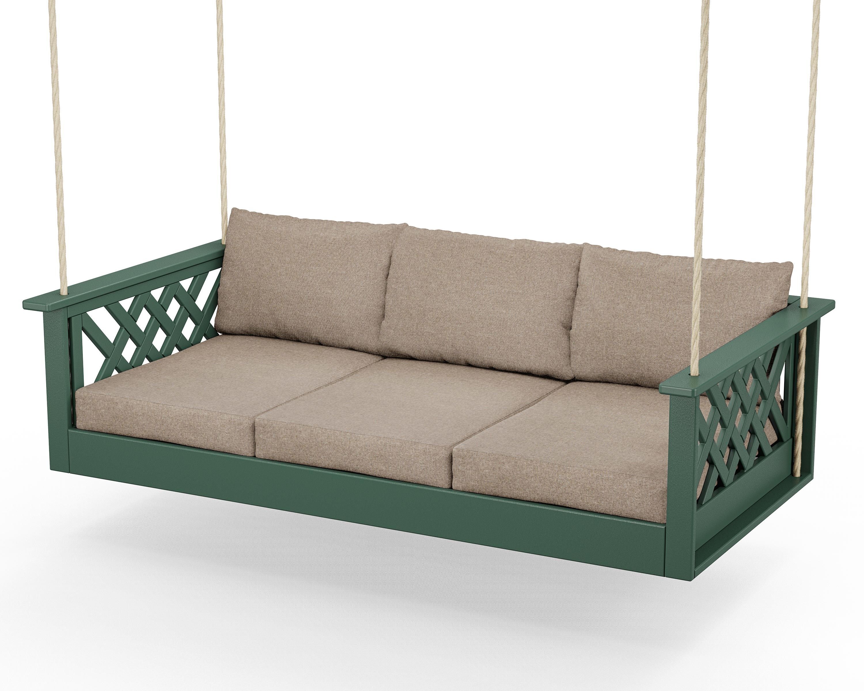 Country Living Wovendale Daybed Swing in Green / Spiced Burlap
