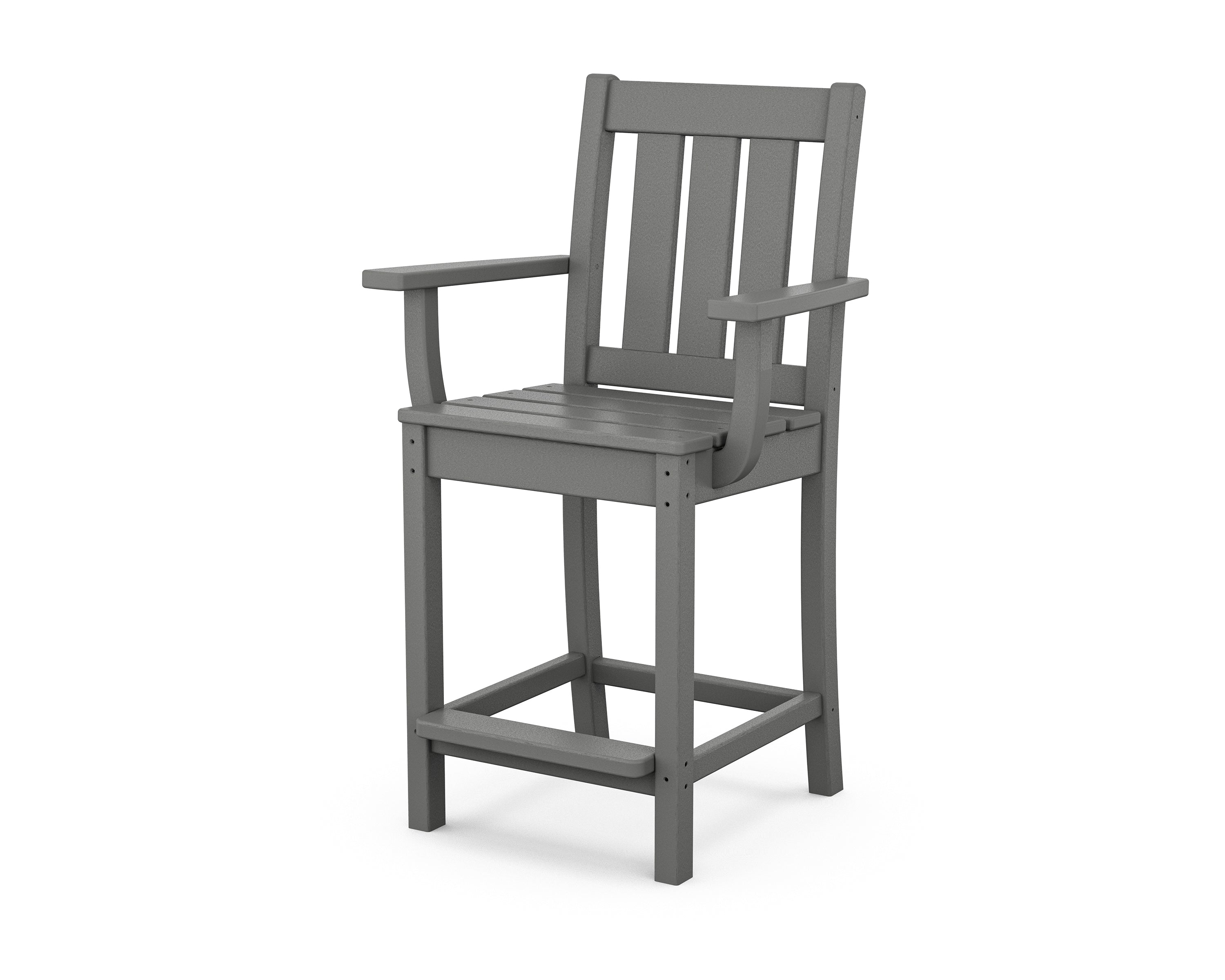 POLYWOOD® Oxford Counter Arm Chair in Slate Grey